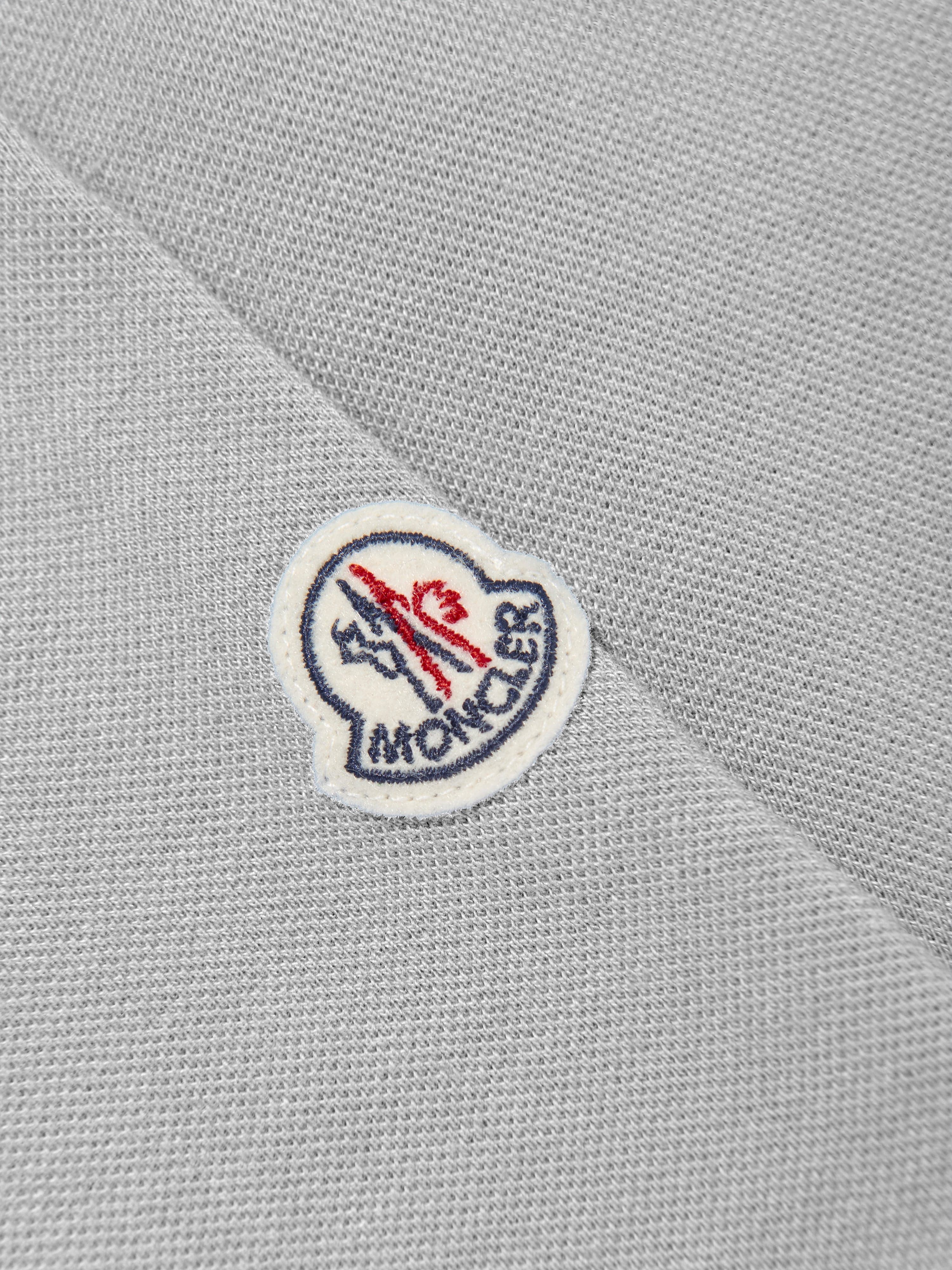 Moncler Enfant Boys Logo Polo Shirt in Grey Clearance Genuine