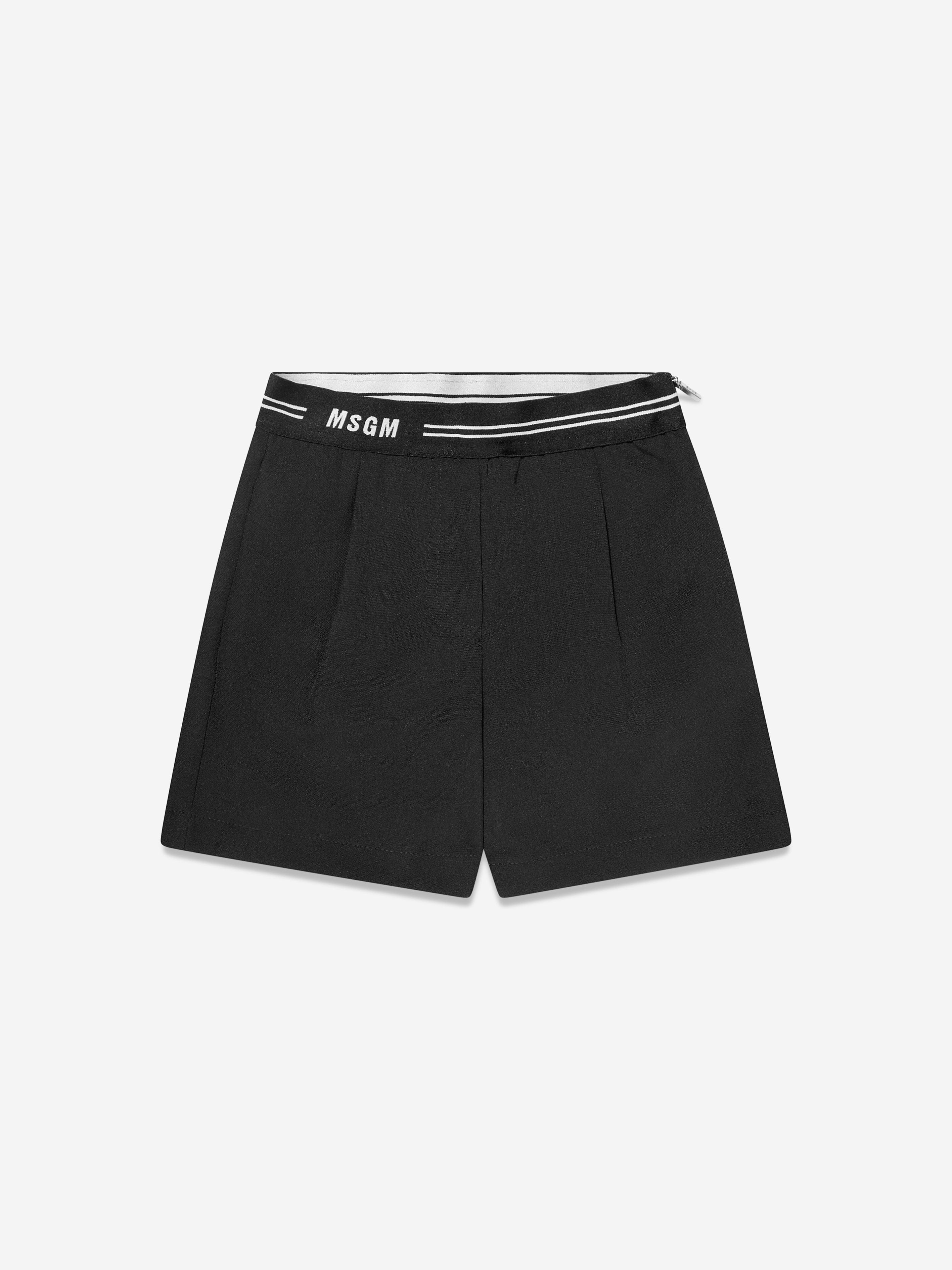 MSGM Girls Technical Shorts in Black 2025 New For Sale