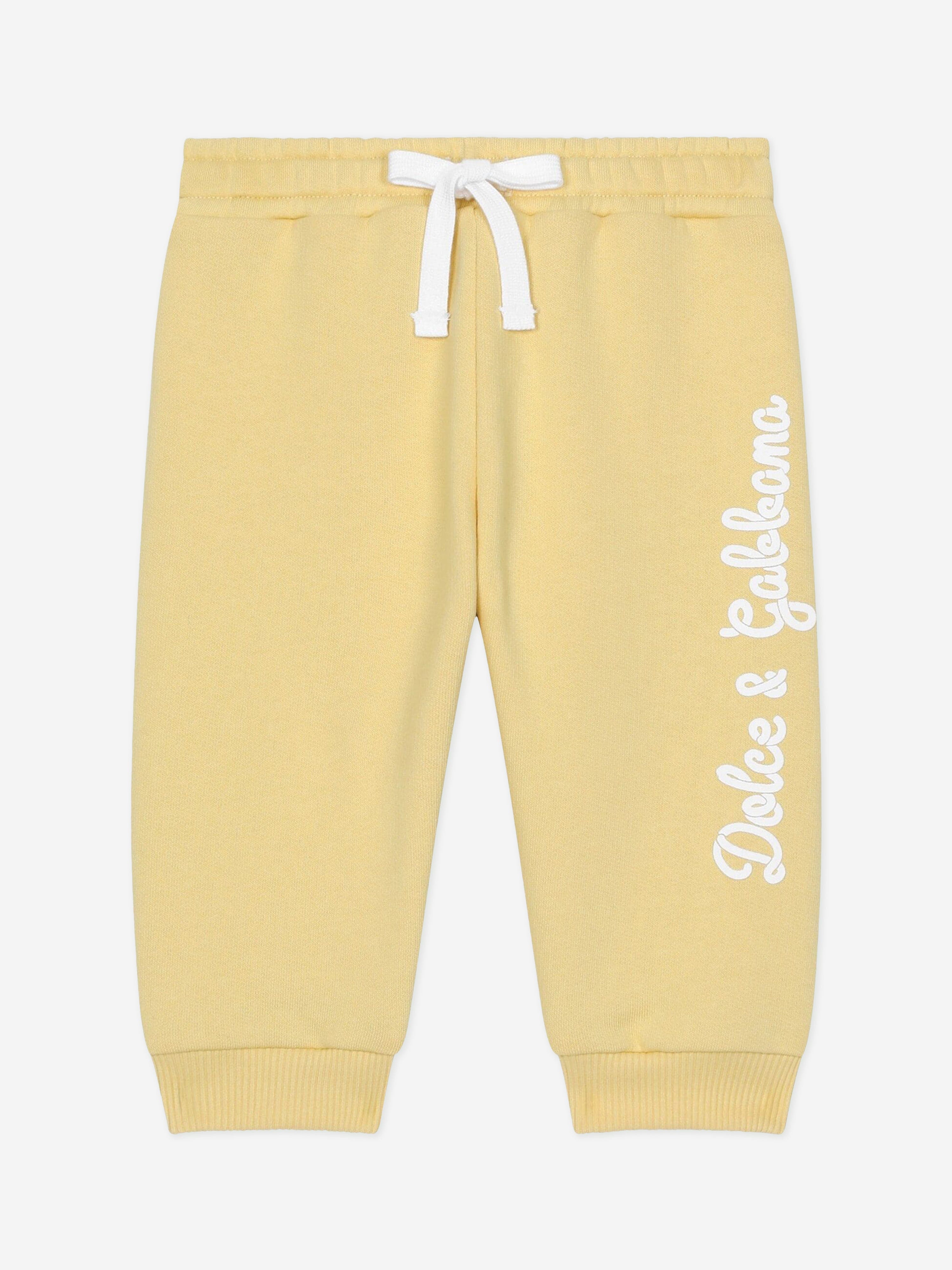 Dolce & Gabbana Baby Logo Joggers in Yellow Outlet View