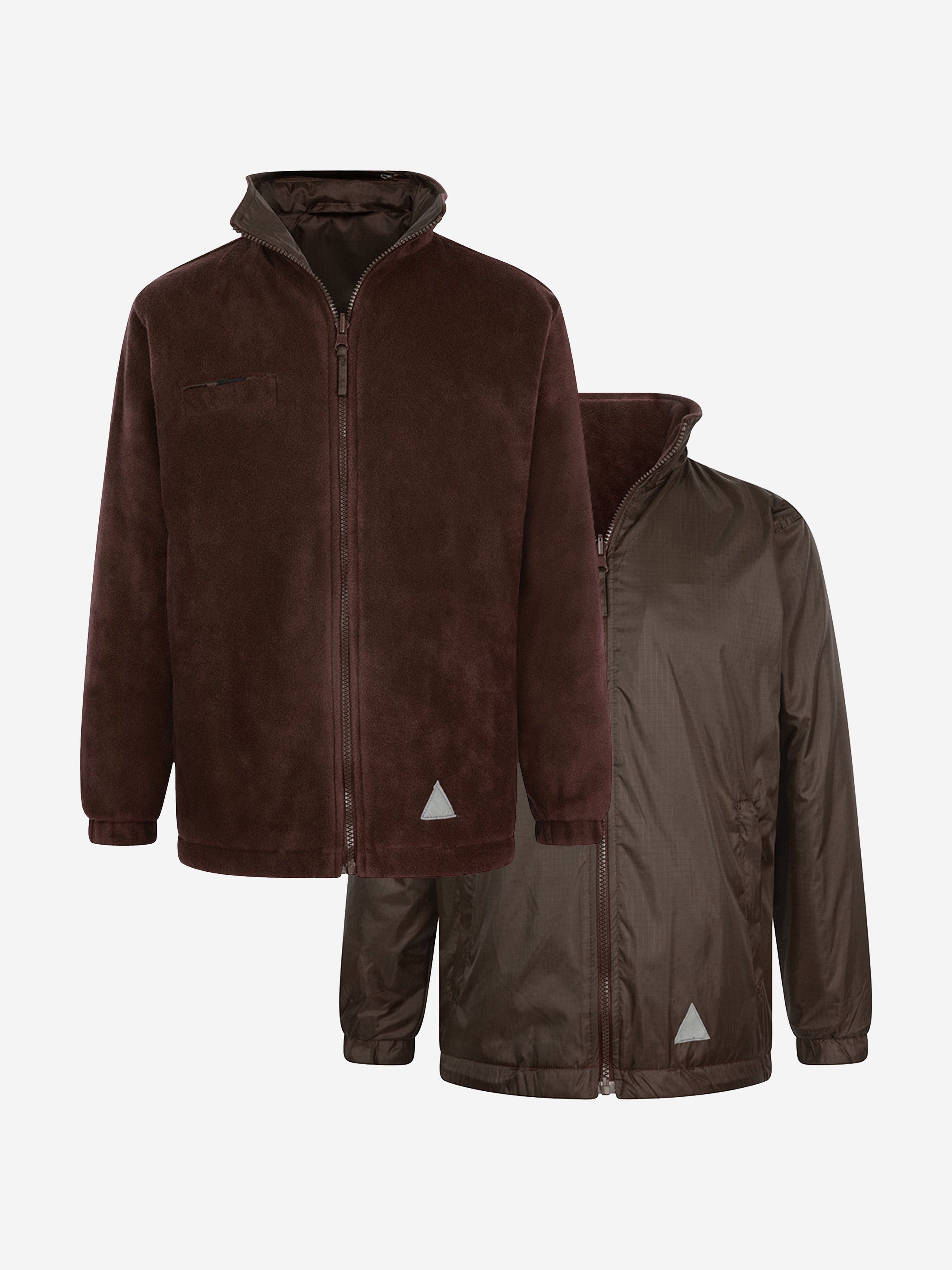 Zeco Kids School Reversible Fleece Jacket in Brown Pices Cheap Online