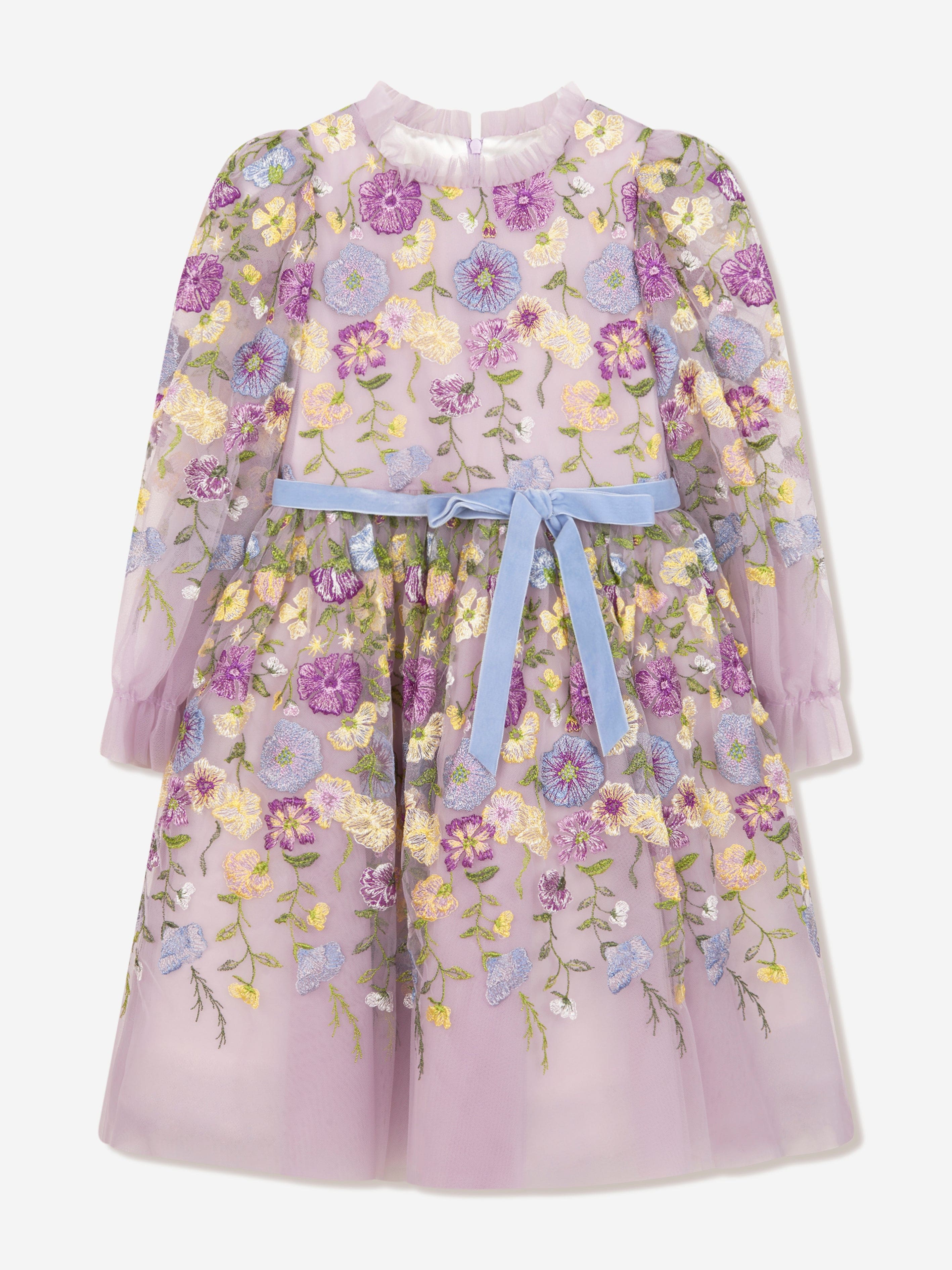 Marchesa Girls Flower Embroidered Tulle Gown in Multicolour Cheap Sale Best Wholesale