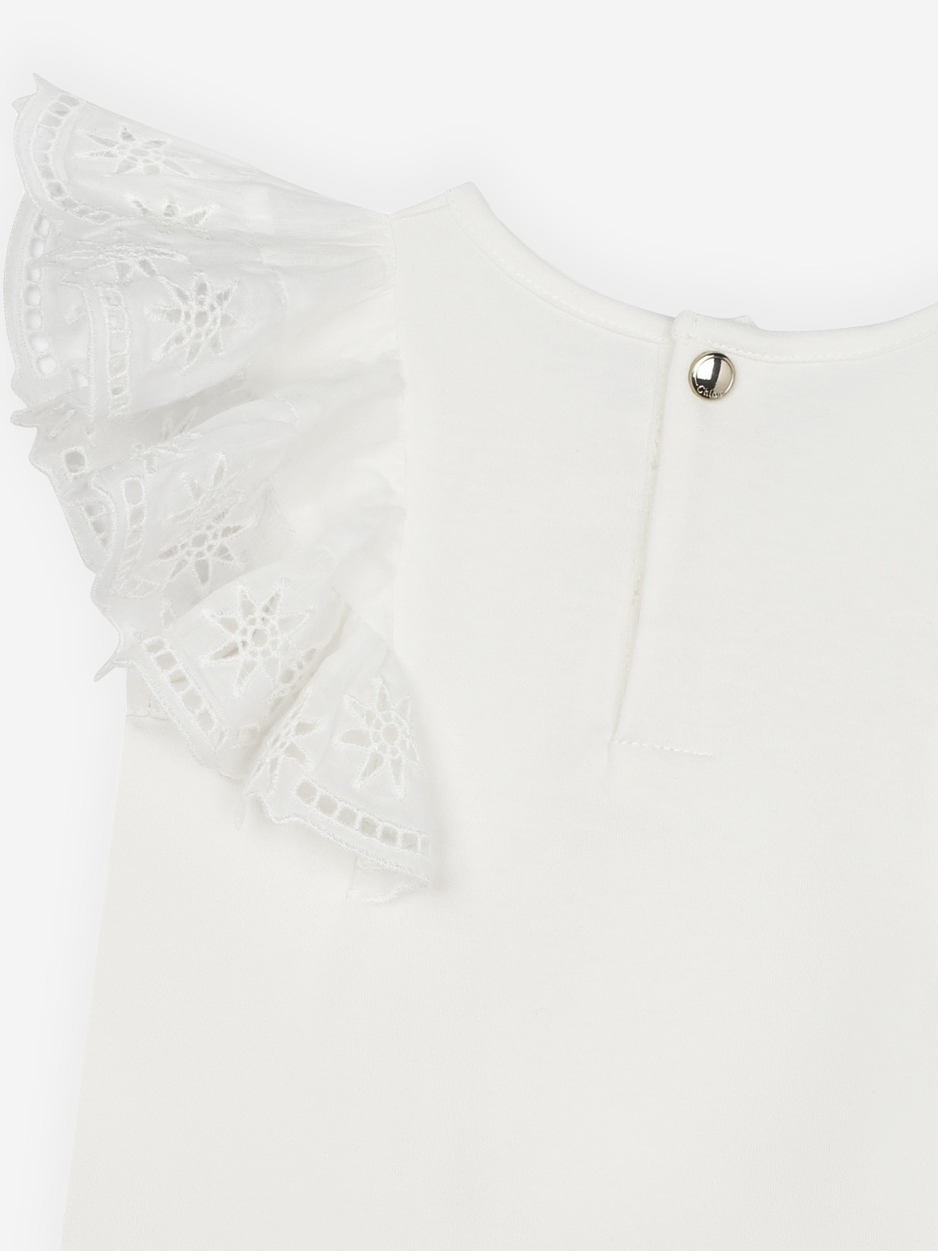 Chlo¨¦ Baby Girls Embroidered Ruffle T-Shirt in White 2025 Cheap Pice
