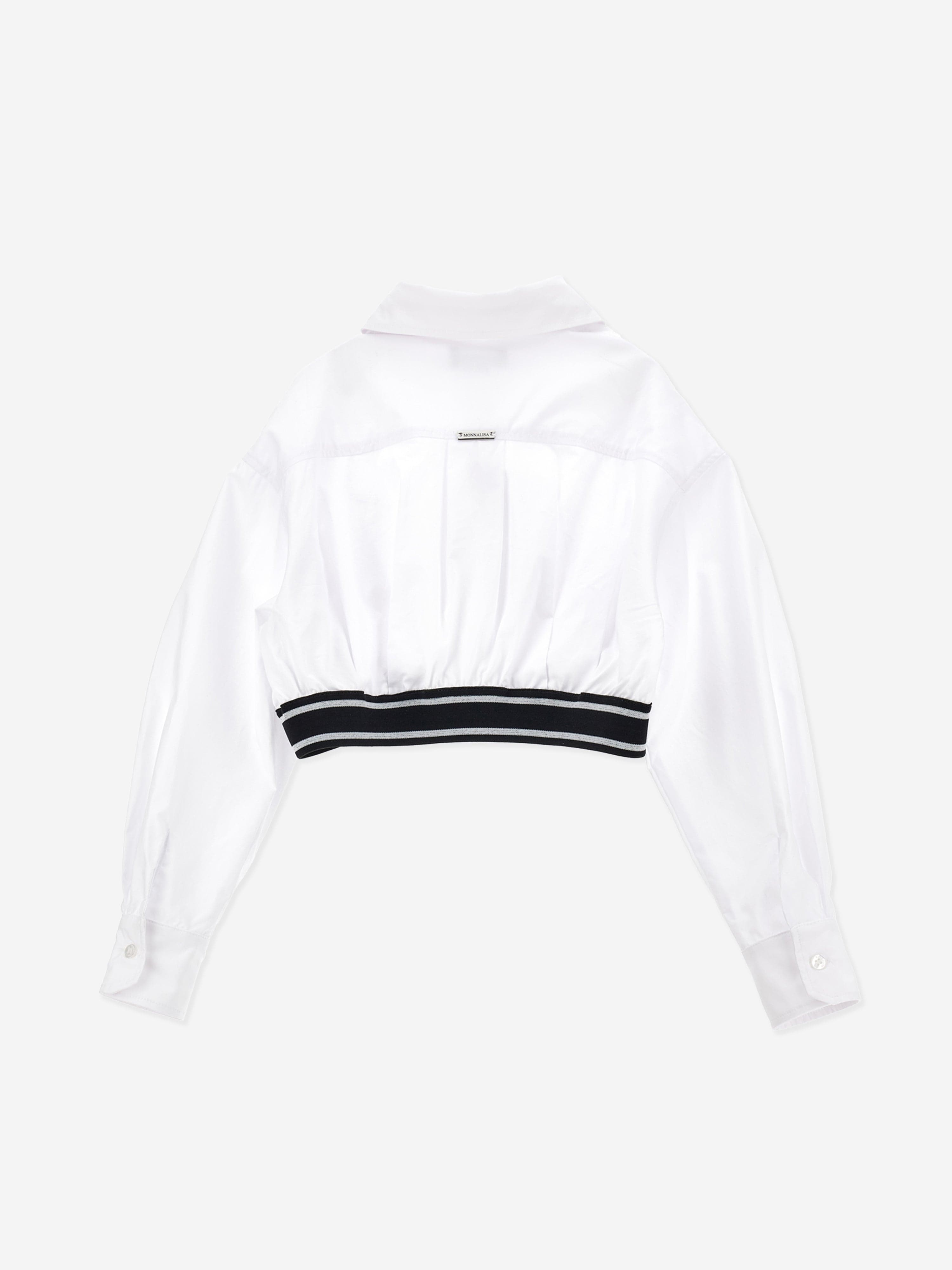 Monnalisa Girls Cropped Shirt in White Sale Get To Buy