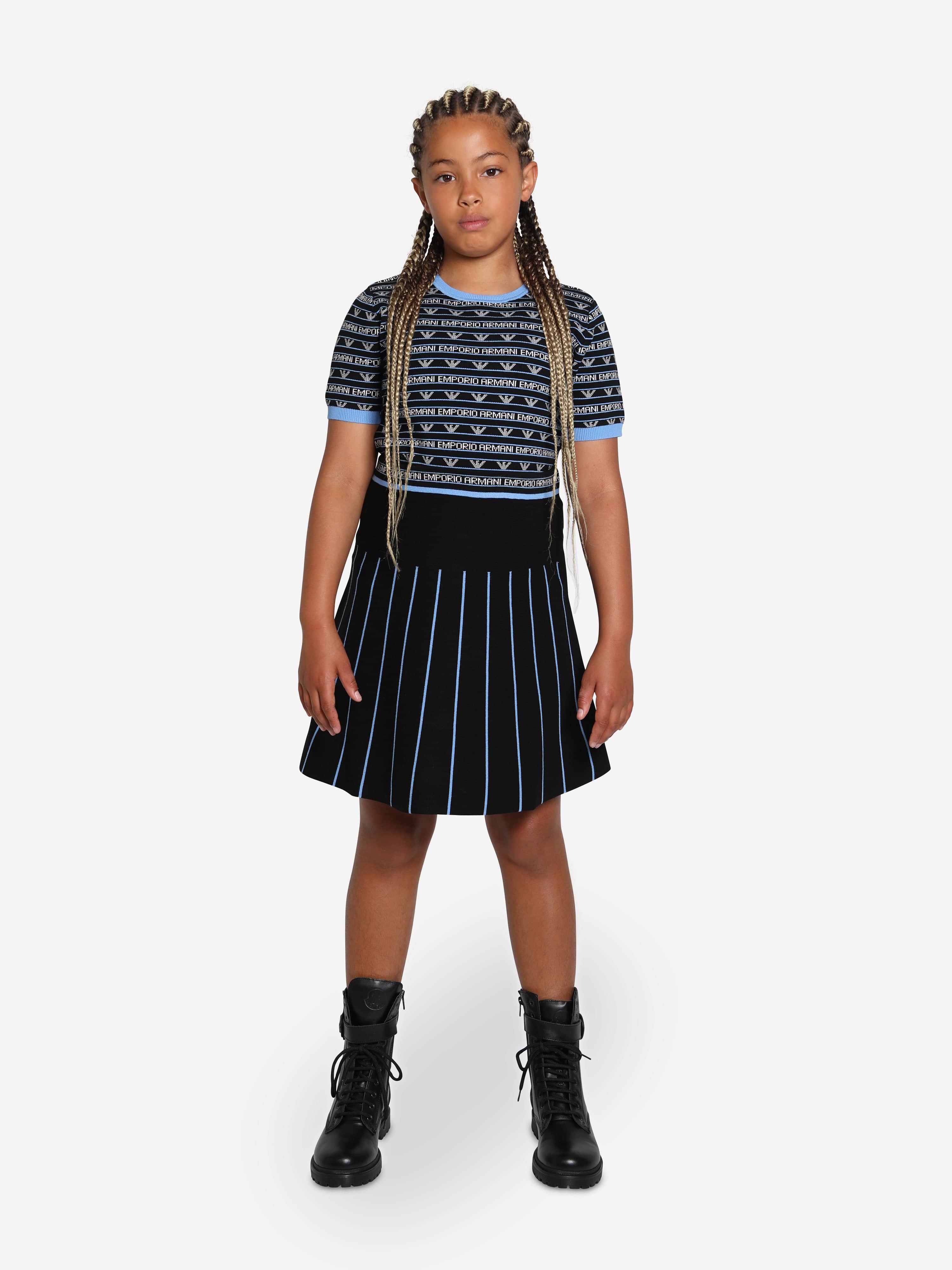 Emporio Armani Girls Short Sleeve Logo Jumper In Navy Free Shipping Nicekicks