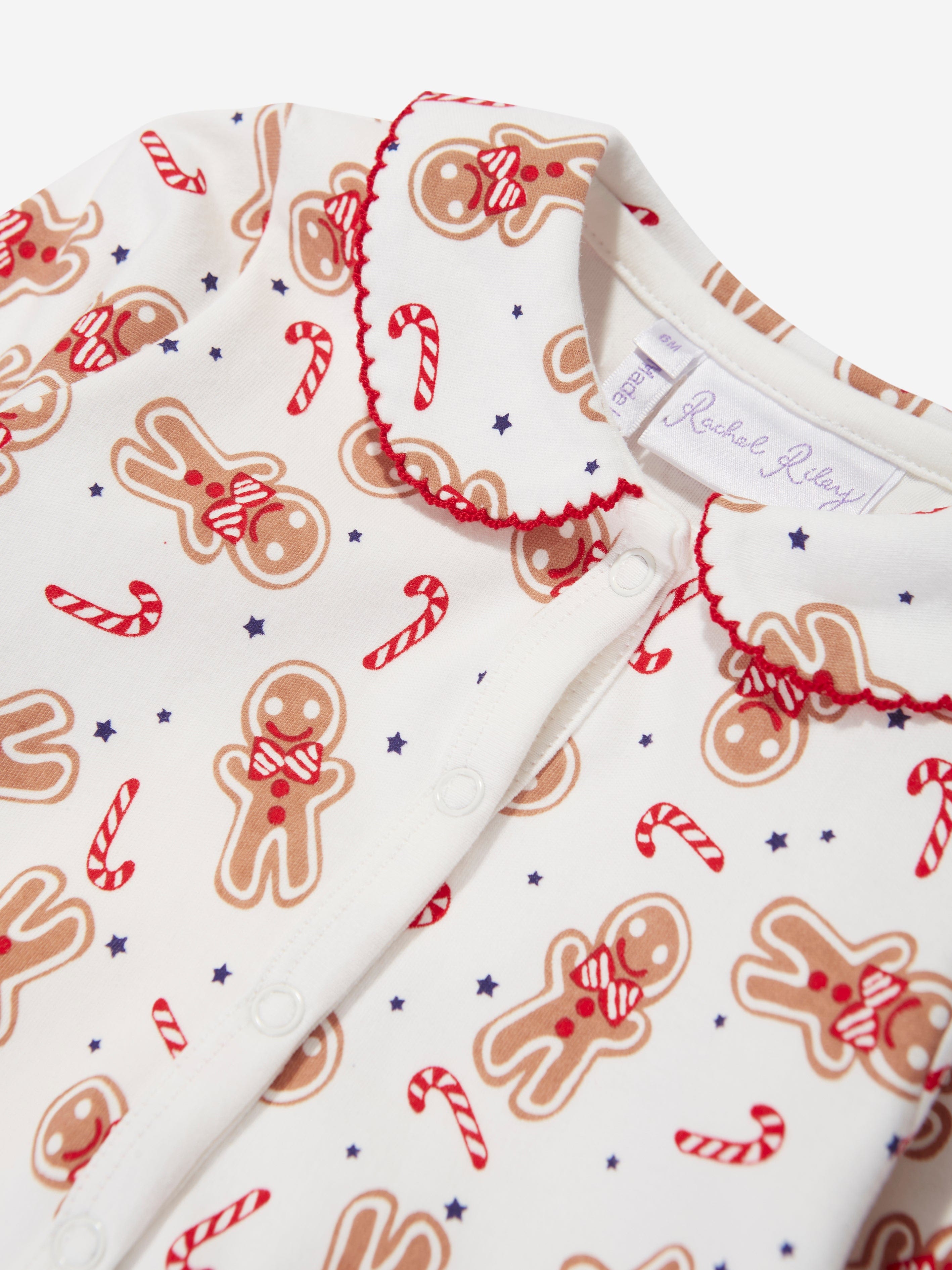 Rachel Riley Baby Gingerbread Babygrow in White Best Sale Online