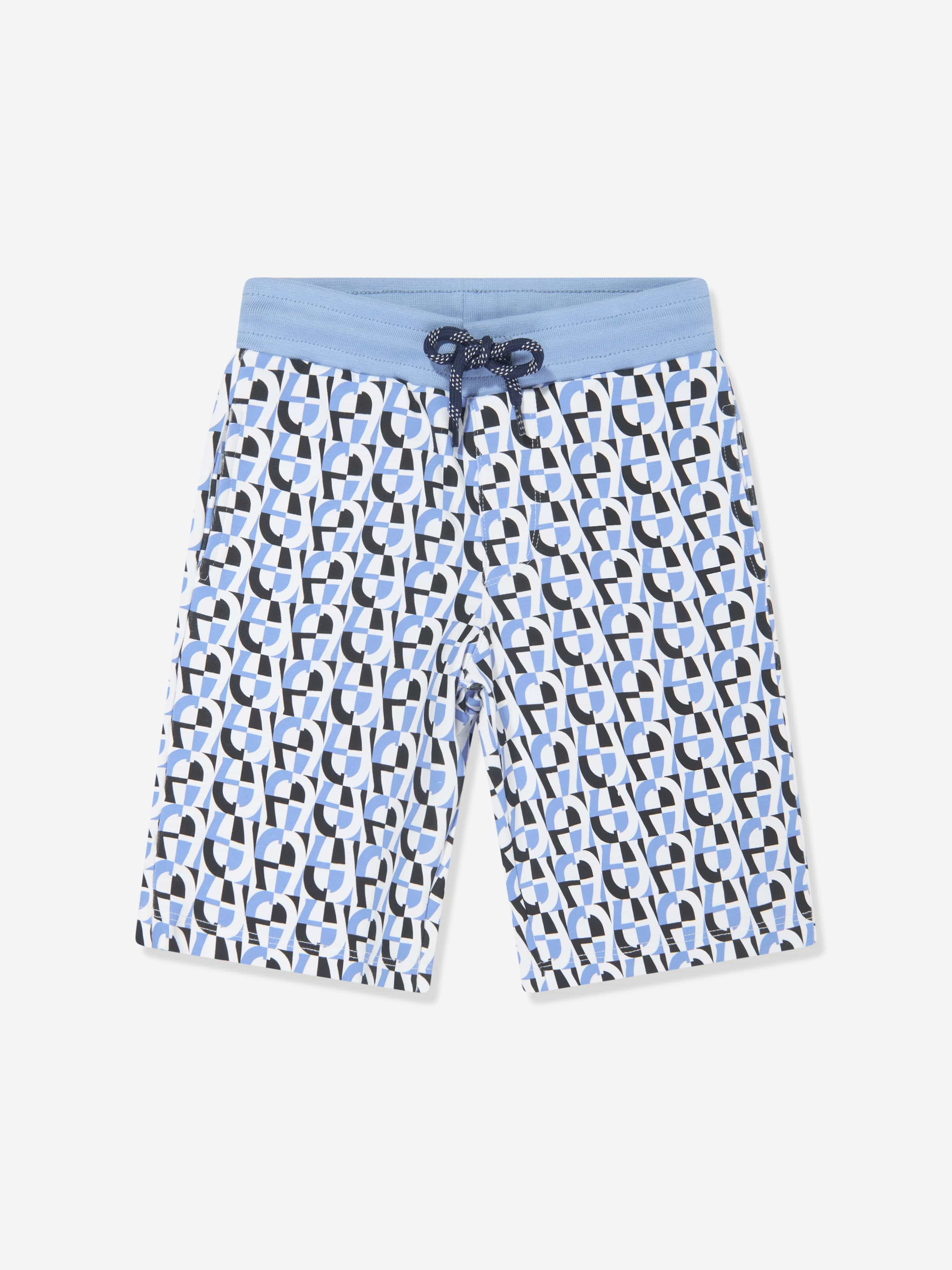 Aigner Boys Logo Bermuda Shorts in Blue Cheap Excellent