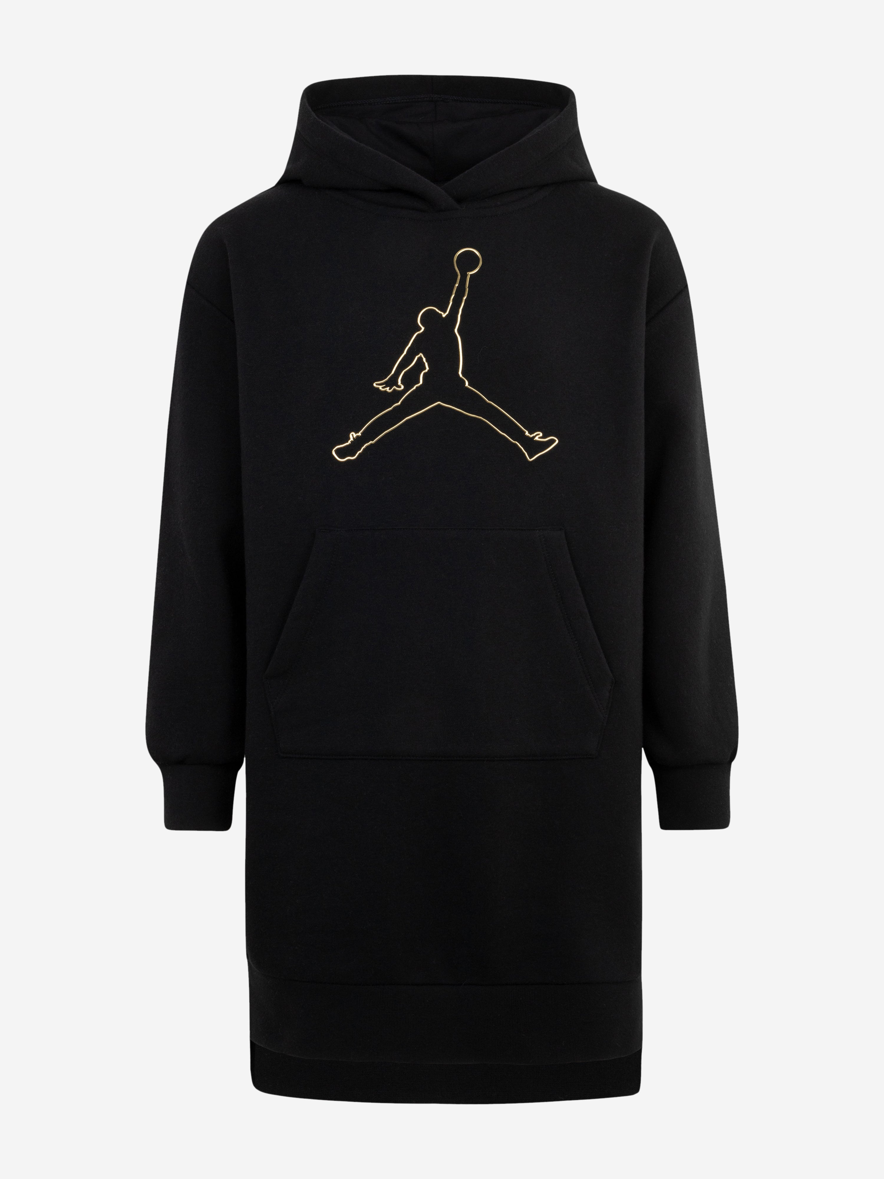 Girls Hooded Sweater Dress in Black Manchester Great Sale Online