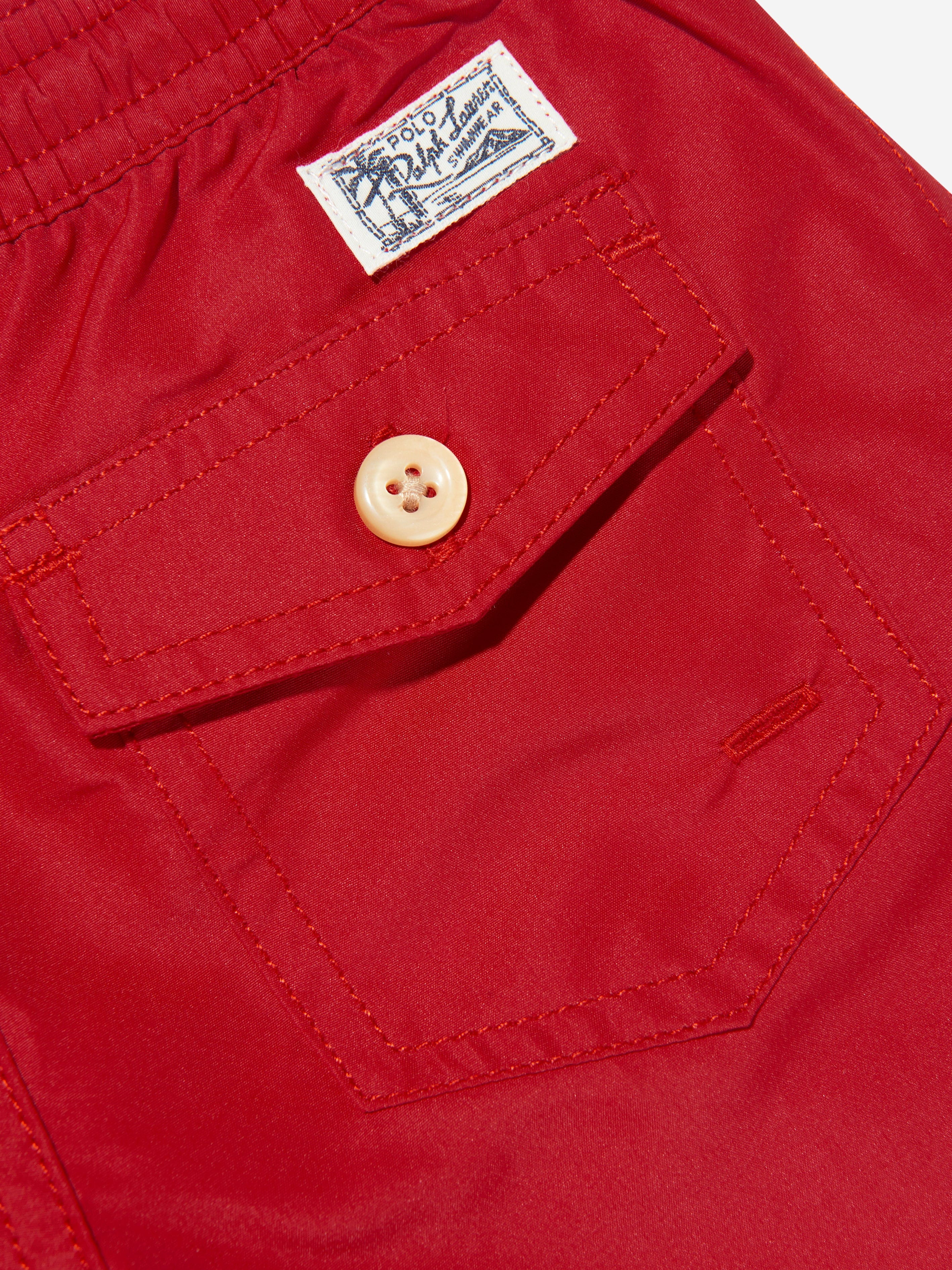 Ralph Lauren Boys Logo Swim Shorts in Red Cheap Sale Purchase