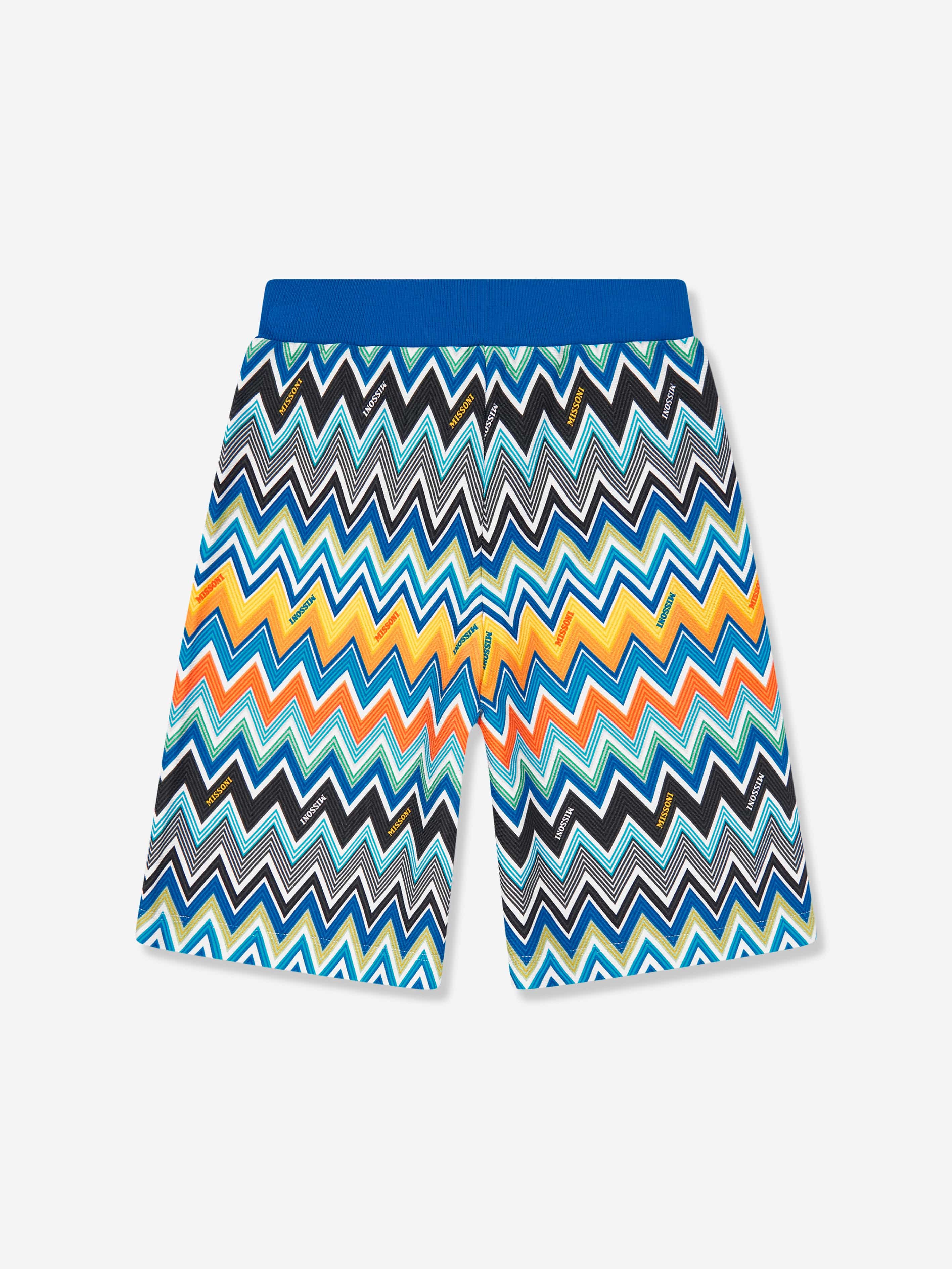 Boys Zigzag Jersey Shorts in Blue Clearance Pre Order