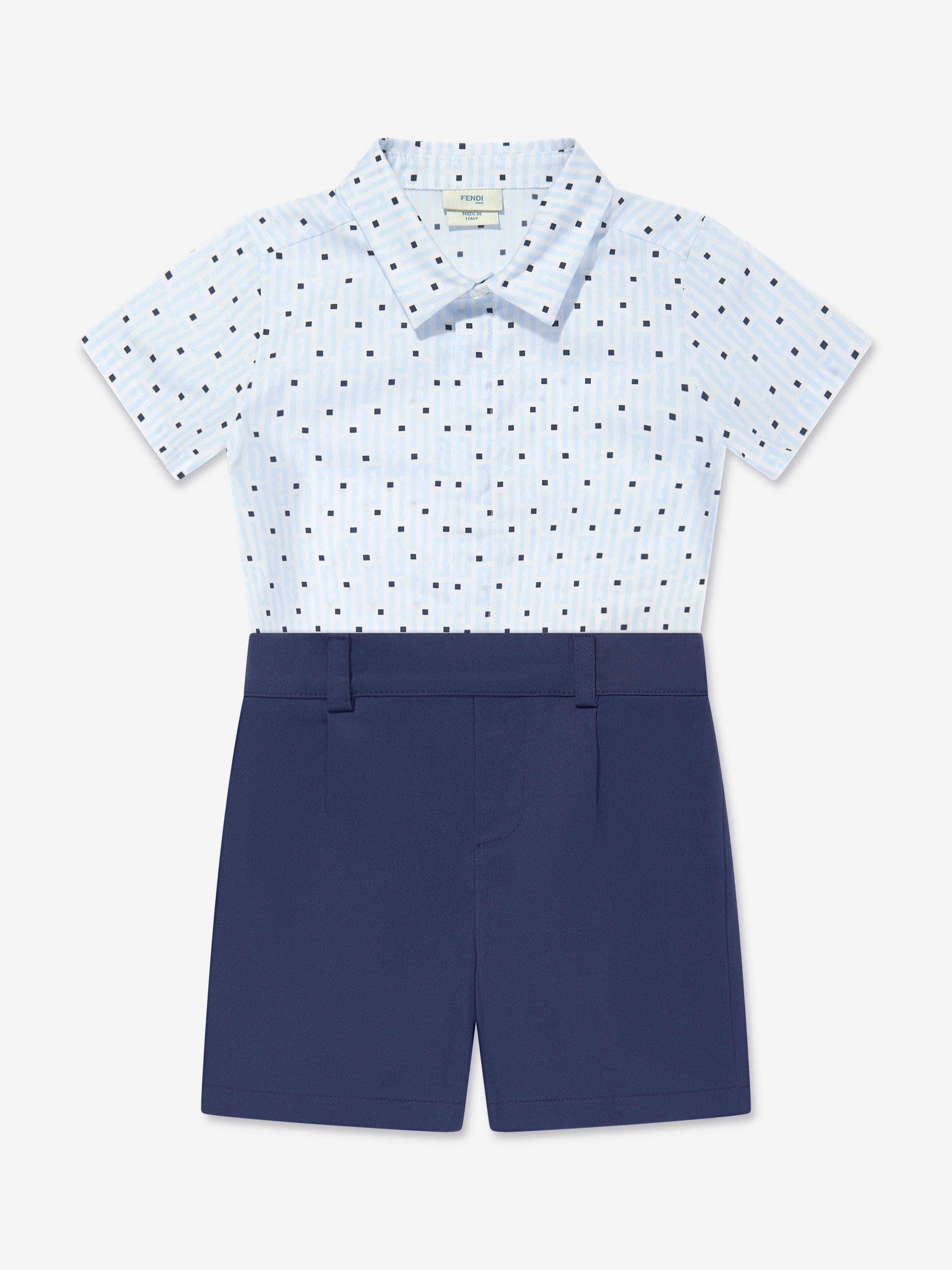 Fendi Baby Boys Logo Romper in Navy Free Shipping Best