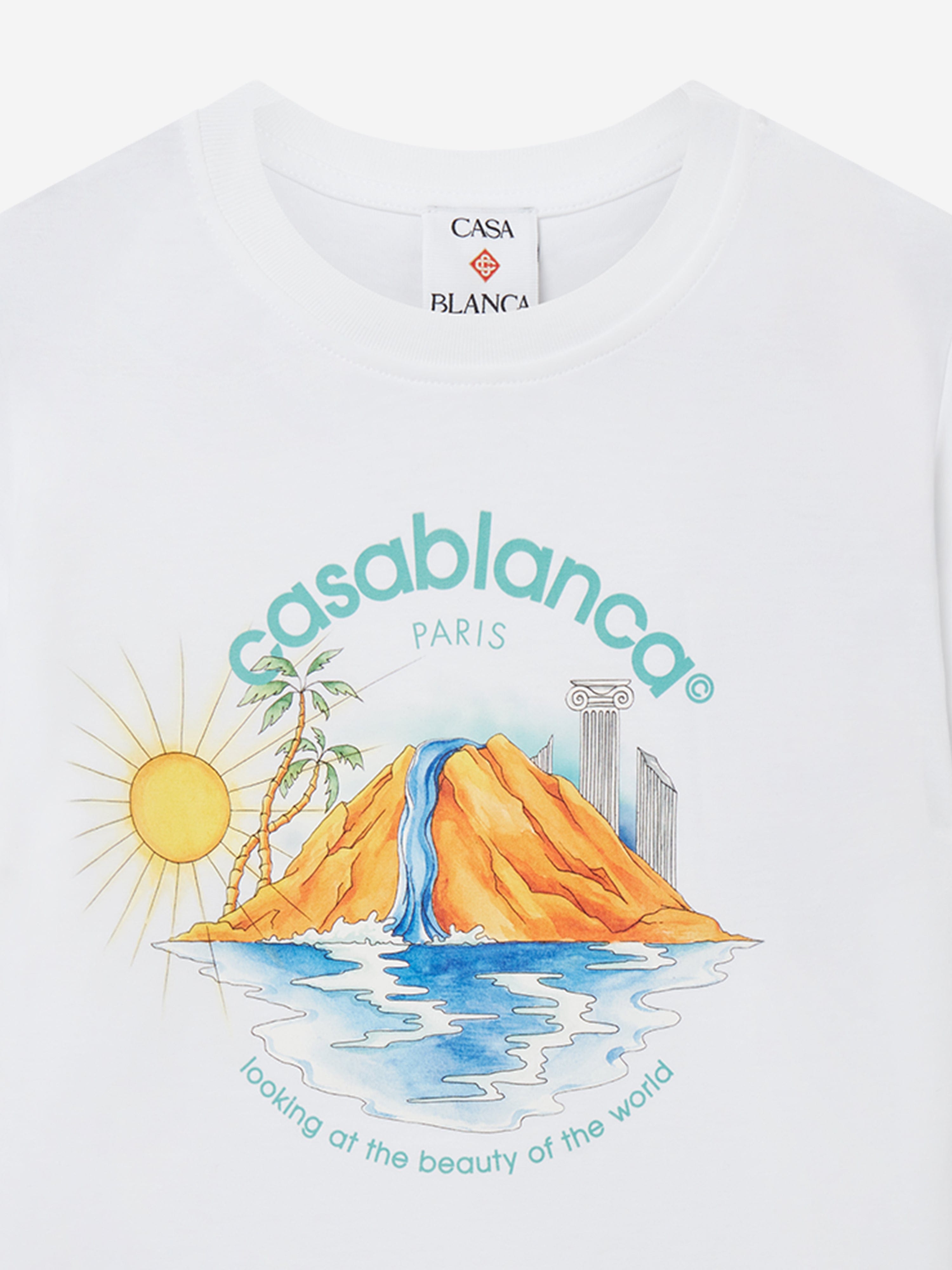 Casablanca Kids Oasis Print T-Shirt in White Buy Cheap Popular