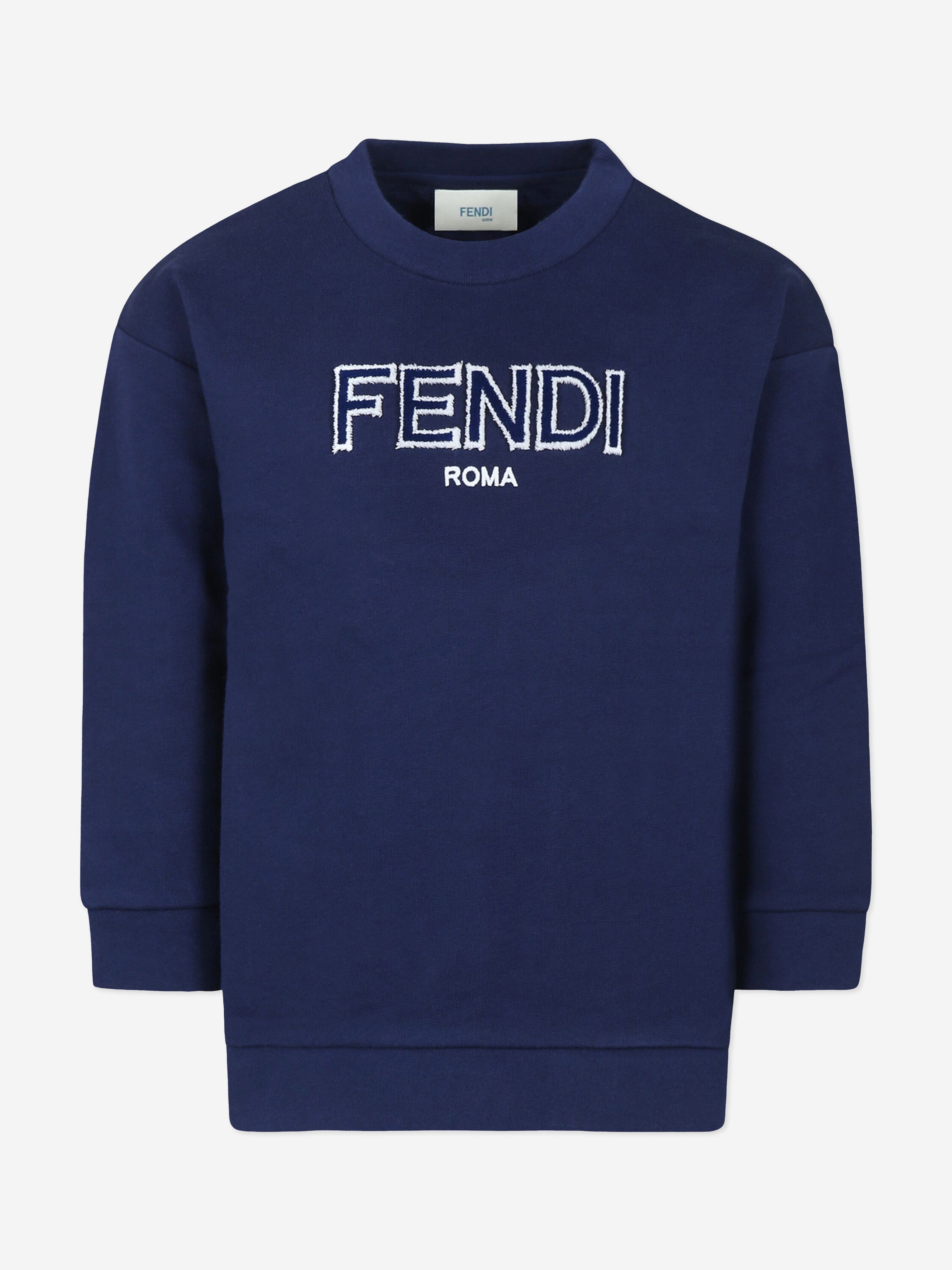 Kids Logo Sweatshirt in Navy Free Shipping High Quality