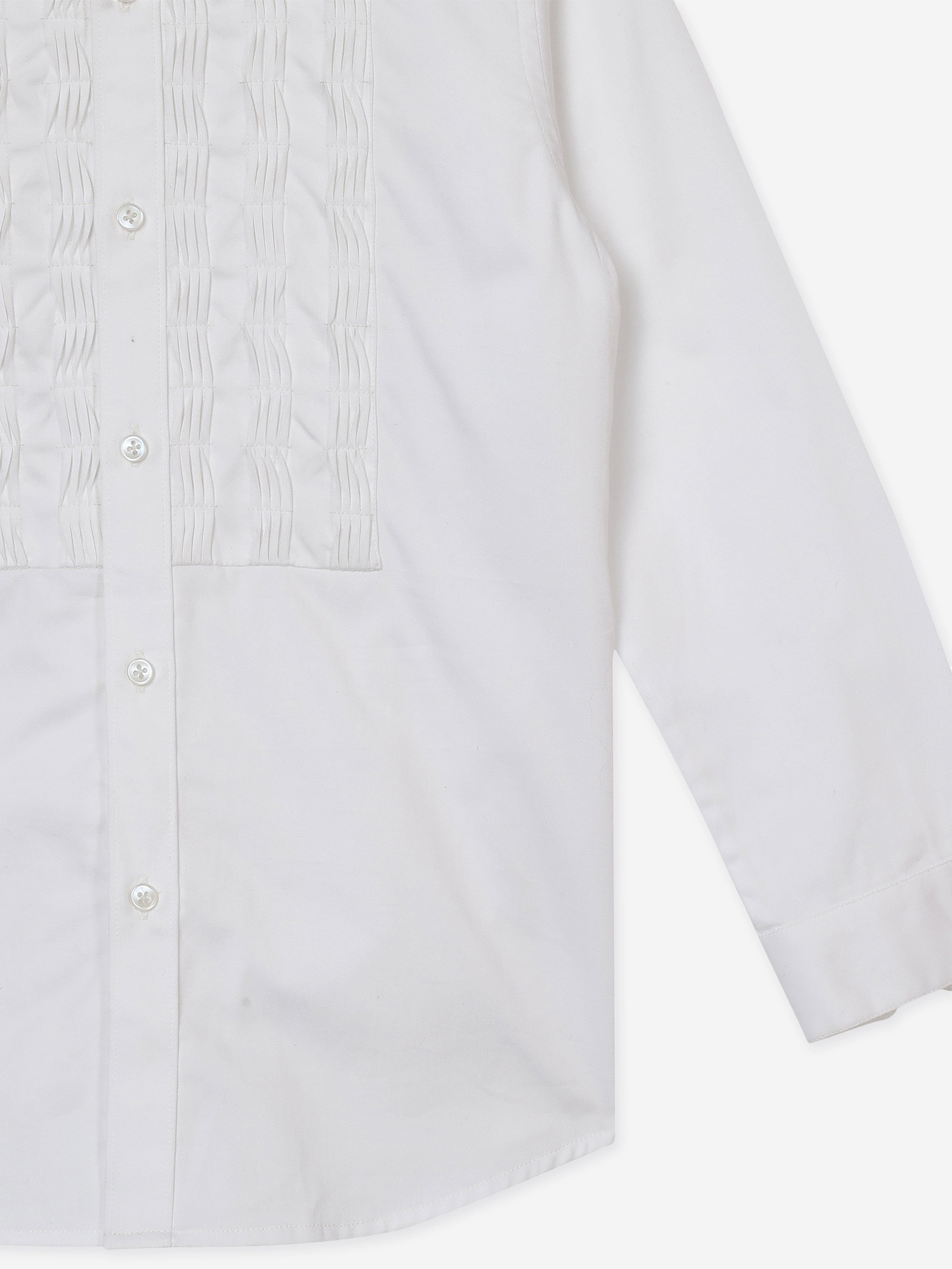 Maison Ava Boys Embroidered Tristan Shirt in White Best Wholesale