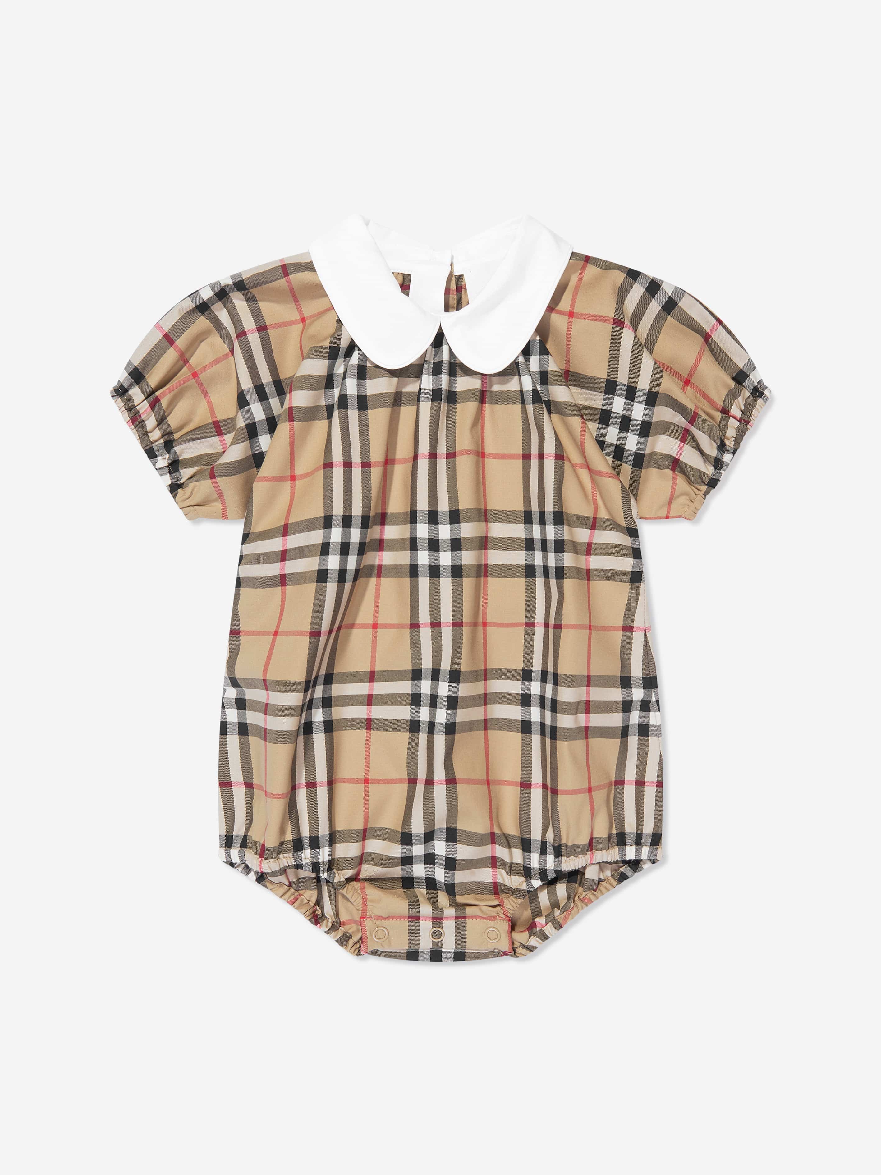 Burberry Baby Odessa Bodysuit in Archive Beige Check Brand New Unisex