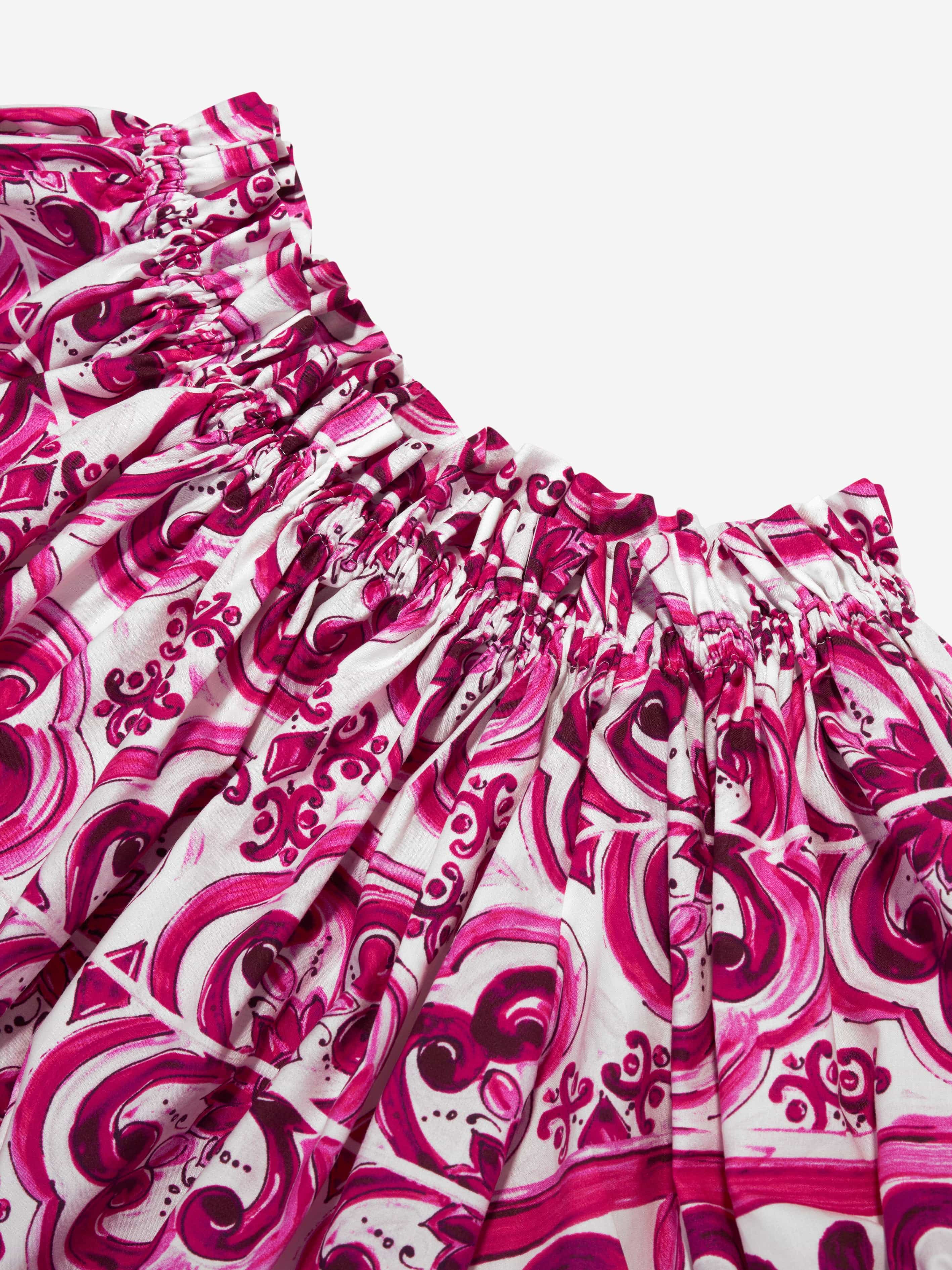Dolce & Gabbana Girls Majolica Cropped Blouse in Pink Best Sale Cheap Online