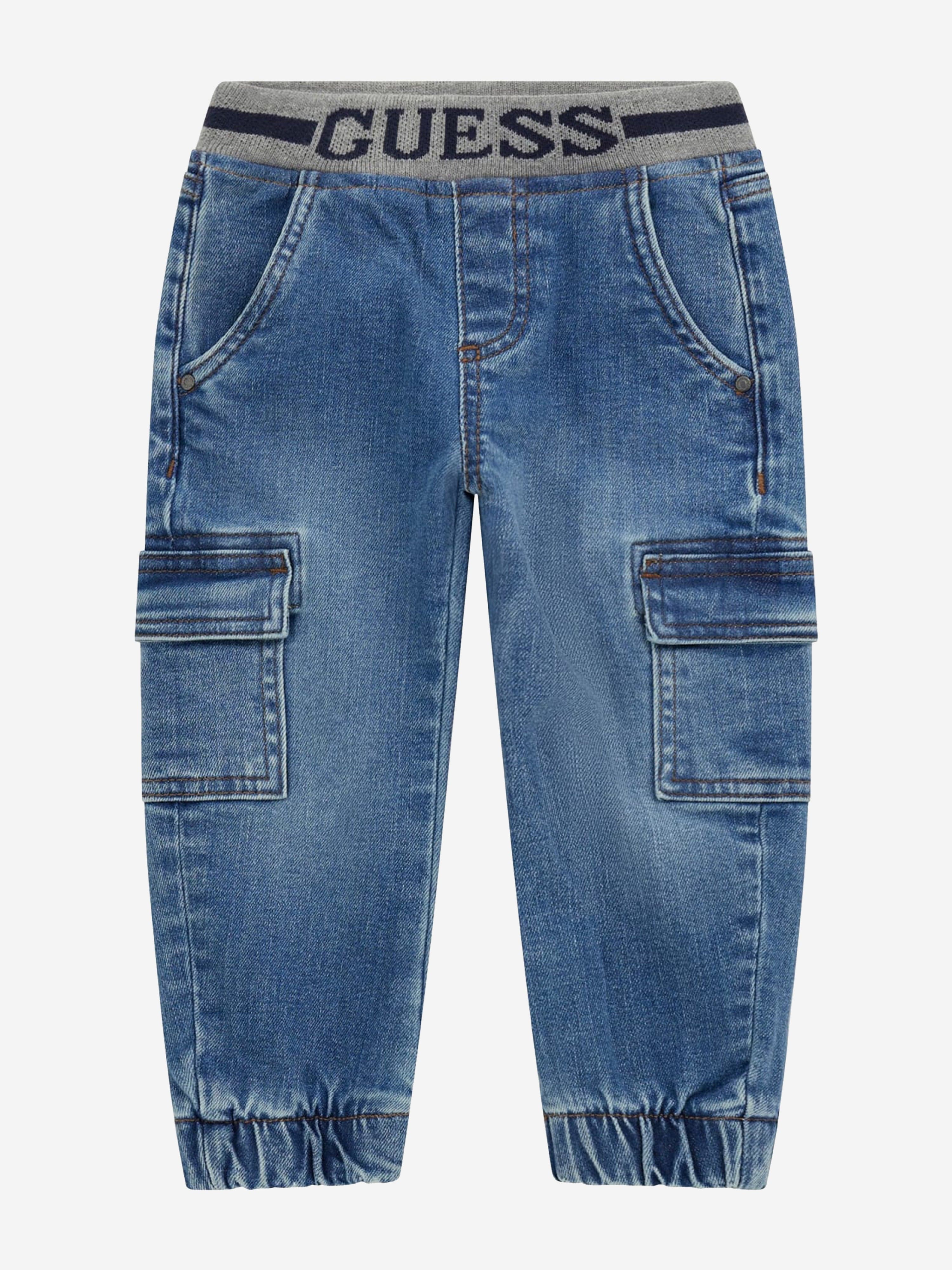 Boys Comfort Denim Pull On Jeans in Blue Sale Supply