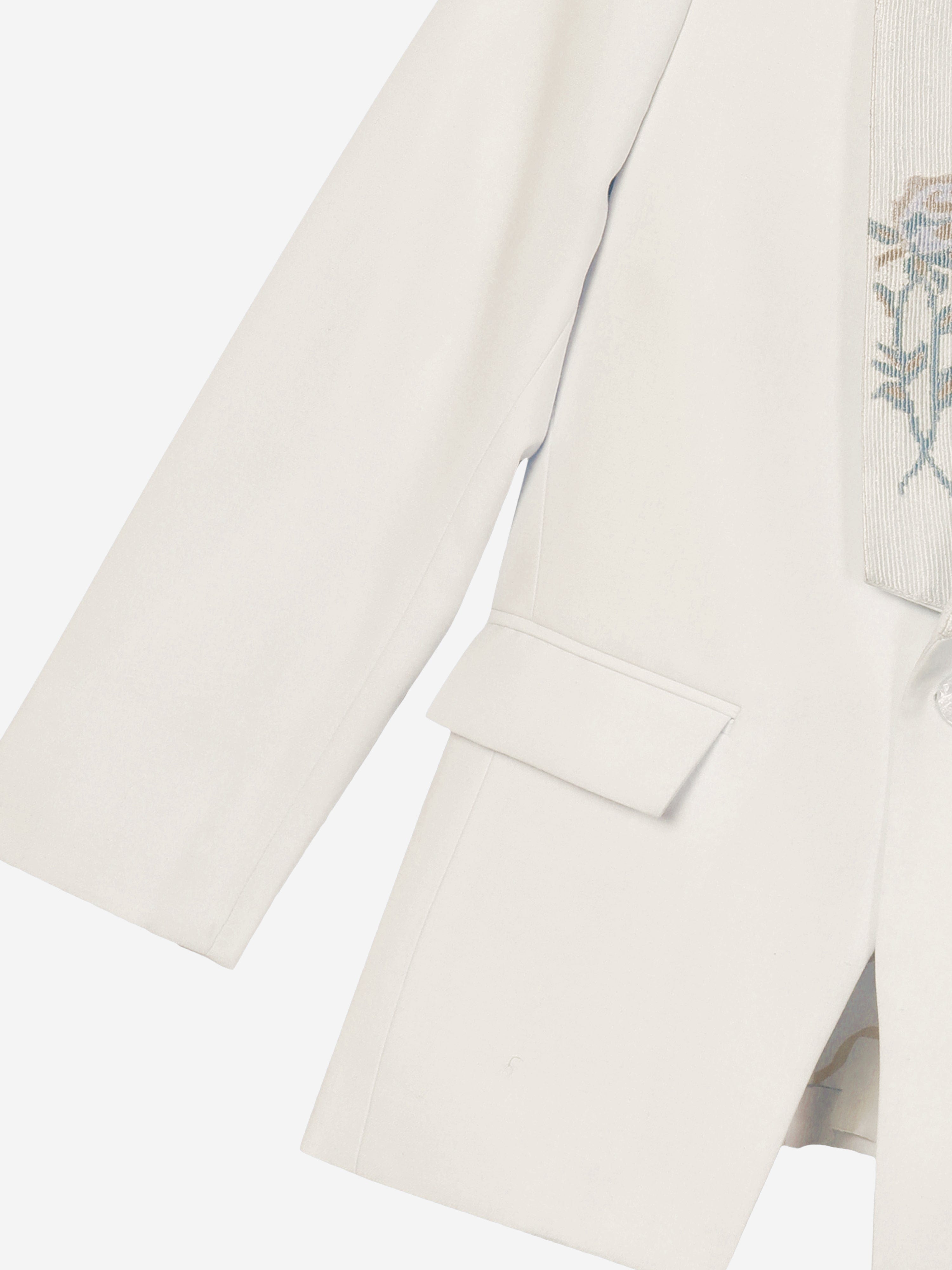 Maison Ava Boys Floral Lapel Noel Blazer in Ivory Free Shipping 2025 Unisex