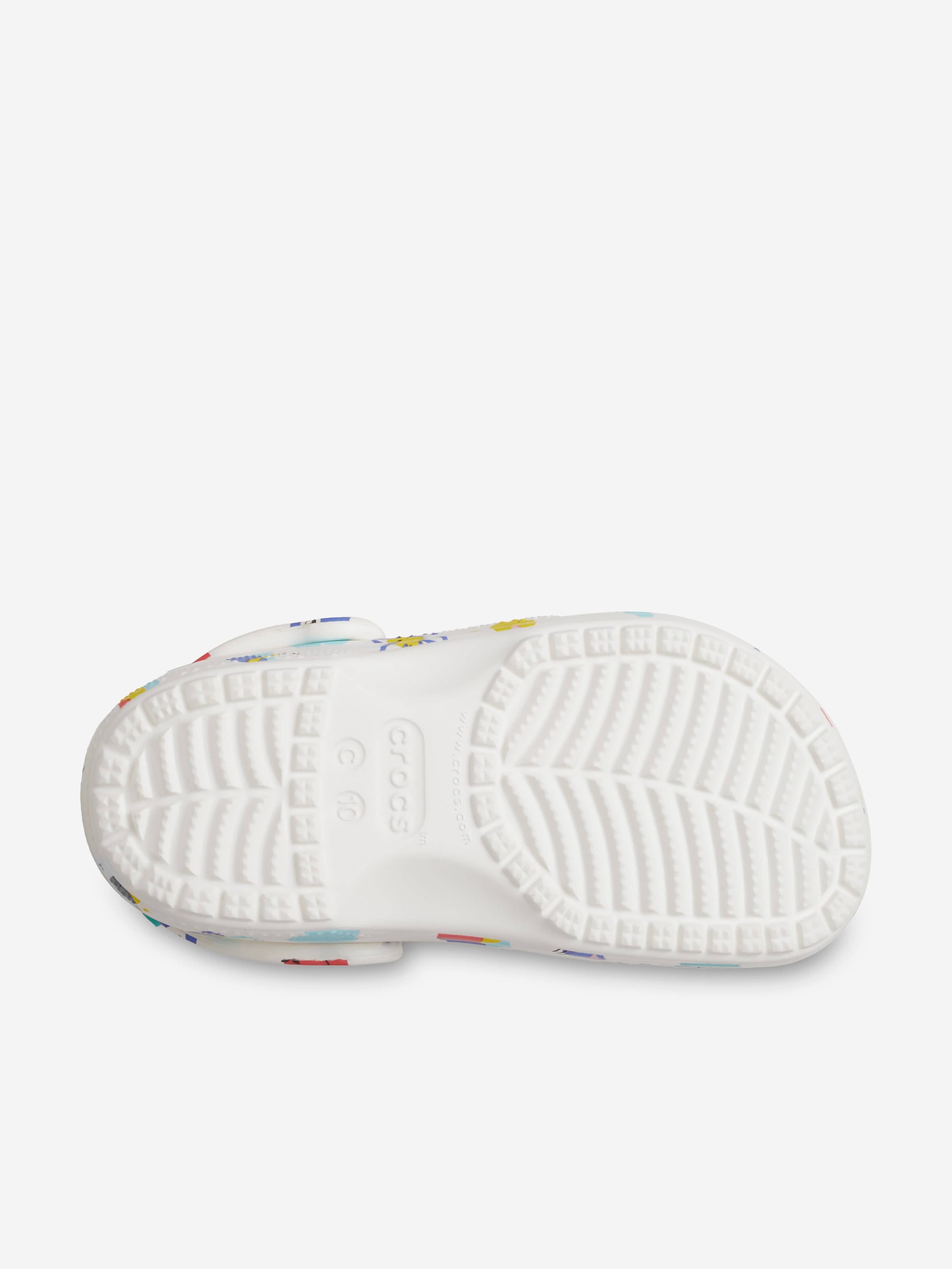 Crocs Kids Classic Doodle Print Clog in White Pay With Paypal