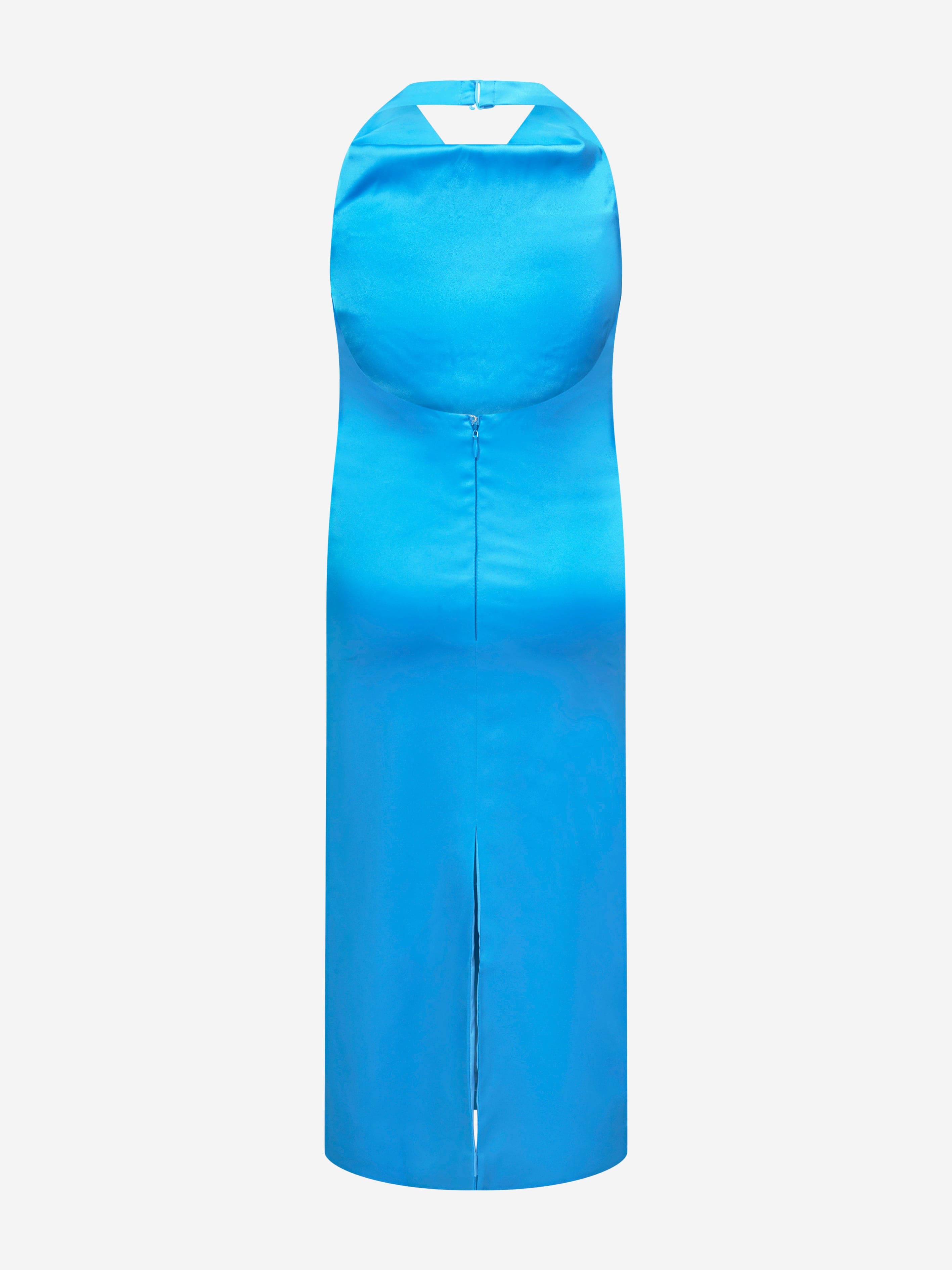 AY by AYLA Girls Backless Satin Maxi Dress in Blue Discount Supply