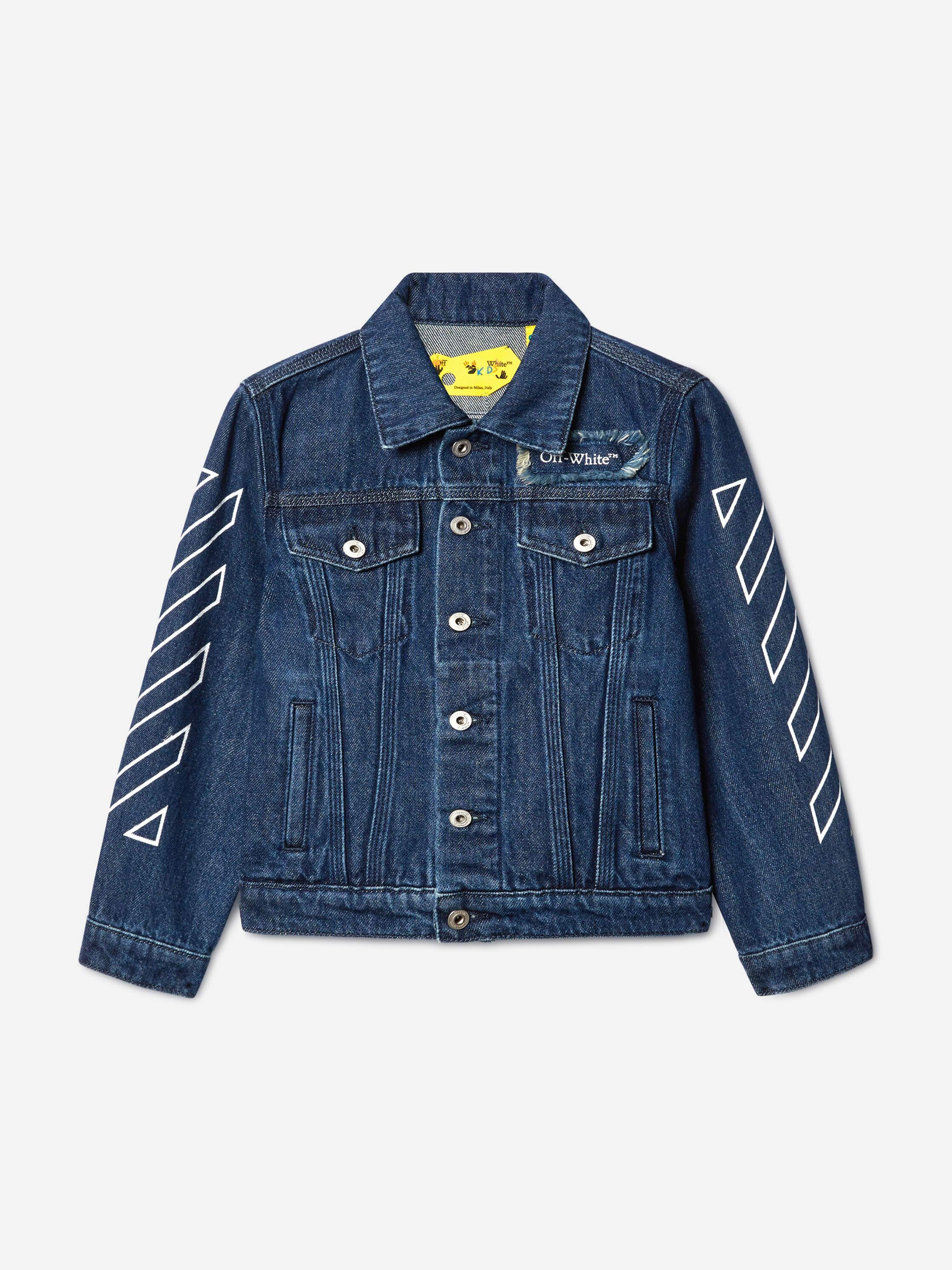 Off-White Boys Bookish Patch Denim Jacket in Blue Buy Cheap Free Shipping