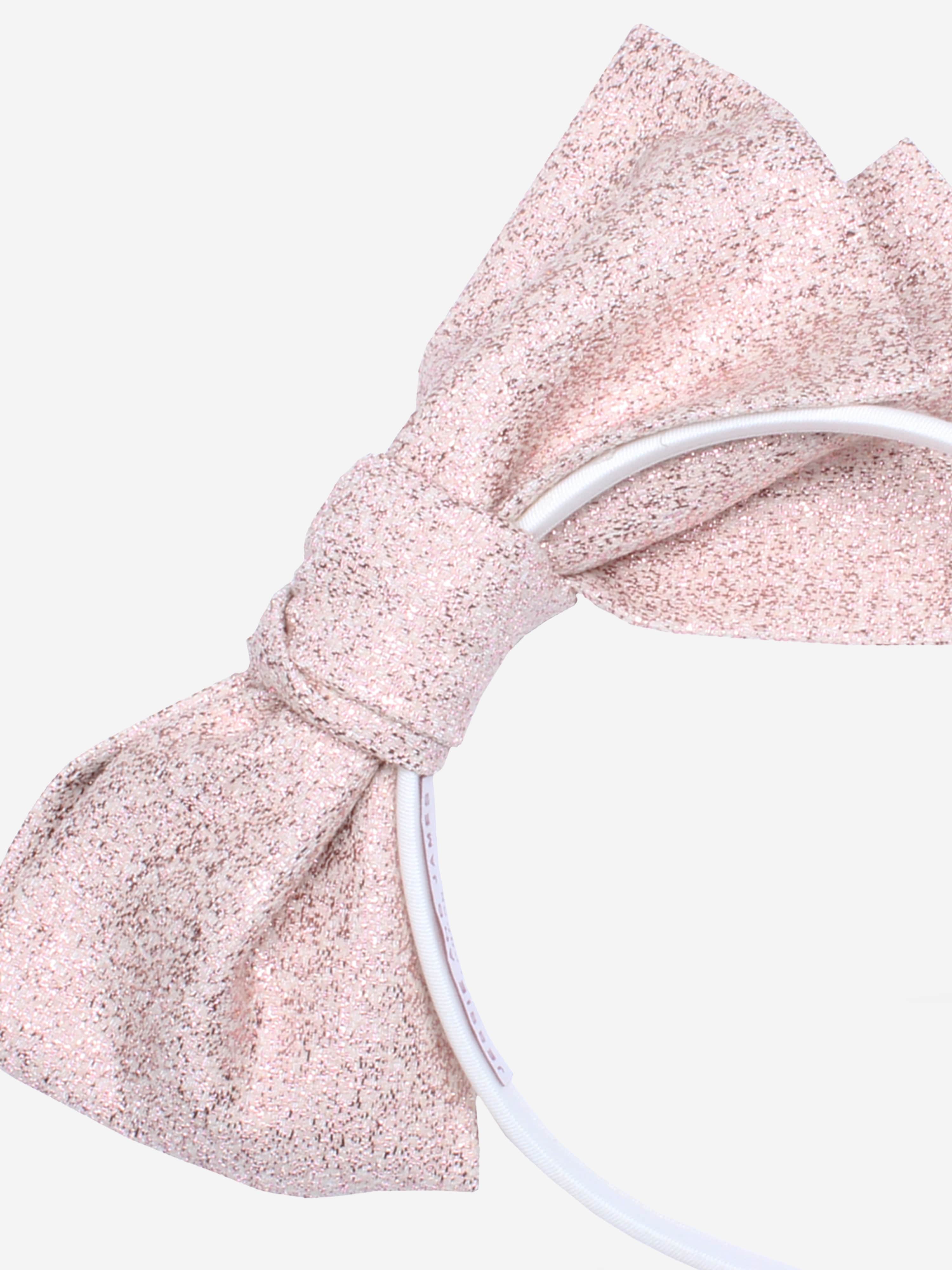Girls Origami Jacquard Bow Headband in Pink Cheap Sale Now