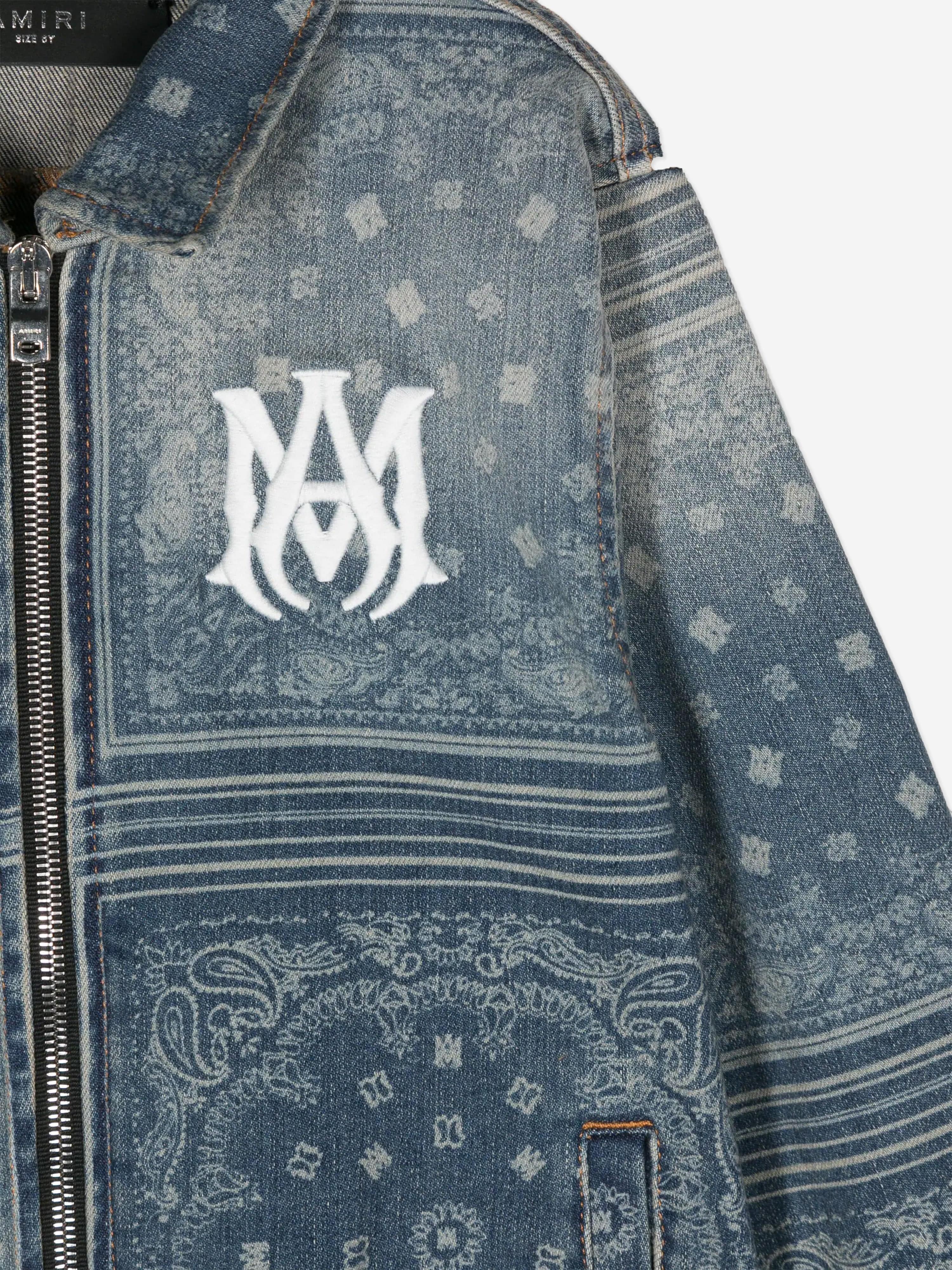 Amiri Kids MA Bandana Zip Jacket in Blue Clearance From China