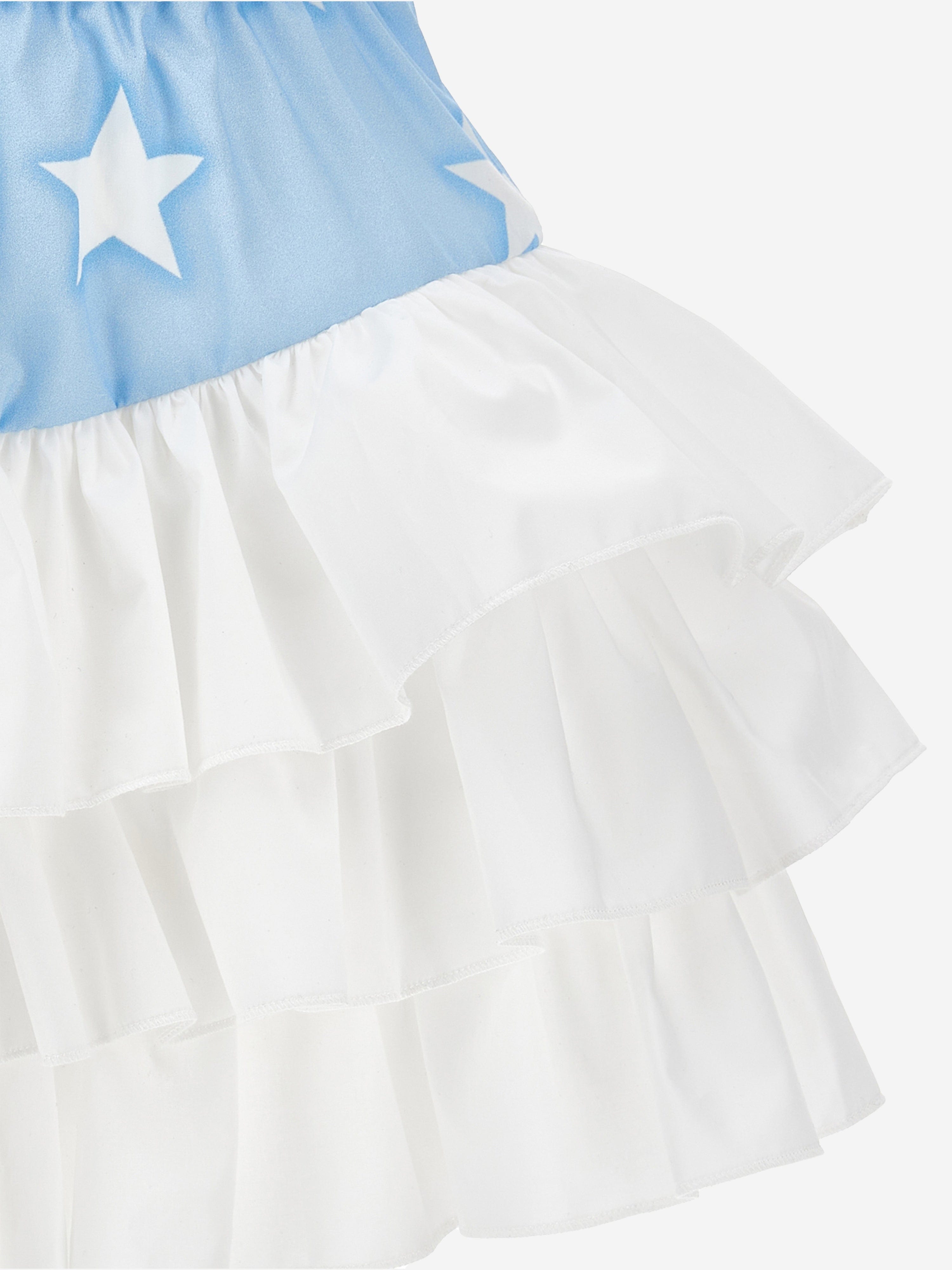 Monnalisa Girls Denim Stars Ruffle Skirt in Blue From China Cheap Pice