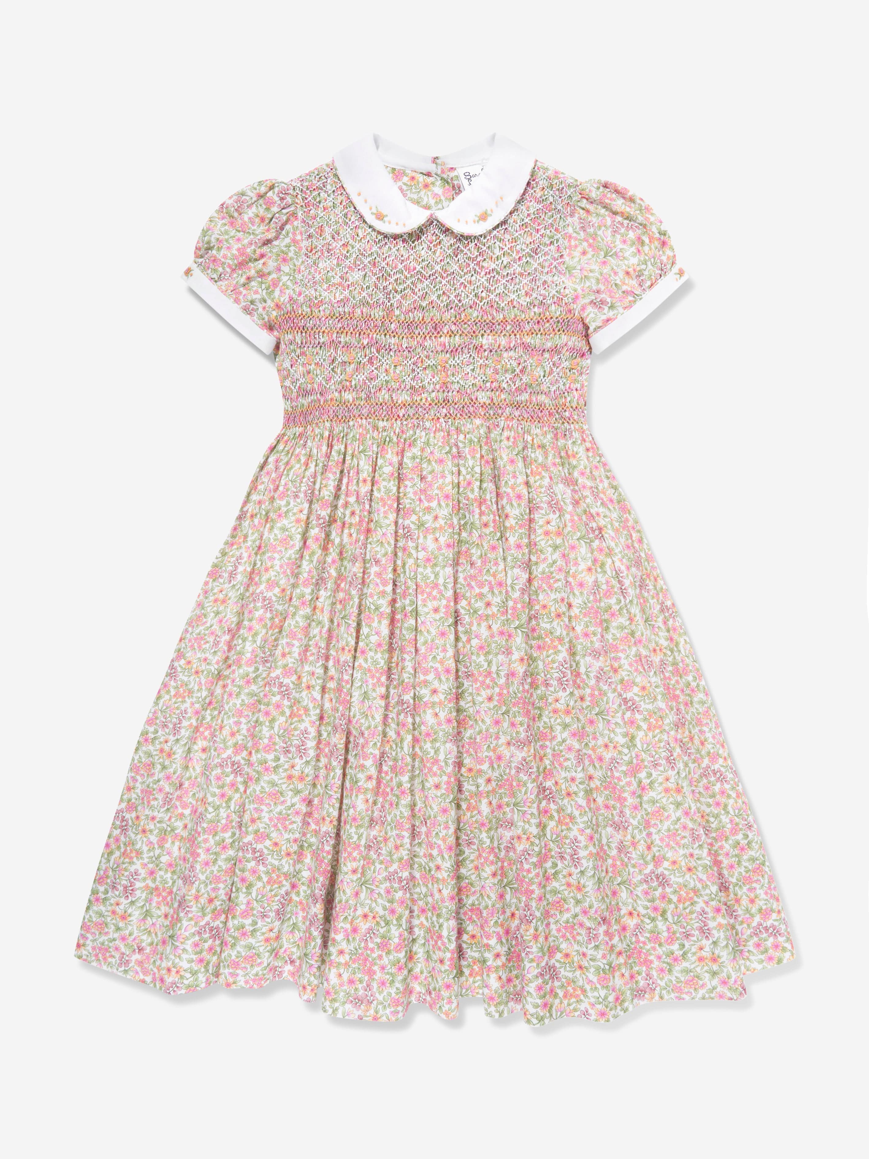 Sarah Louise Girls Floral Sleeveless Dress in Multicolour Genuine For Sale