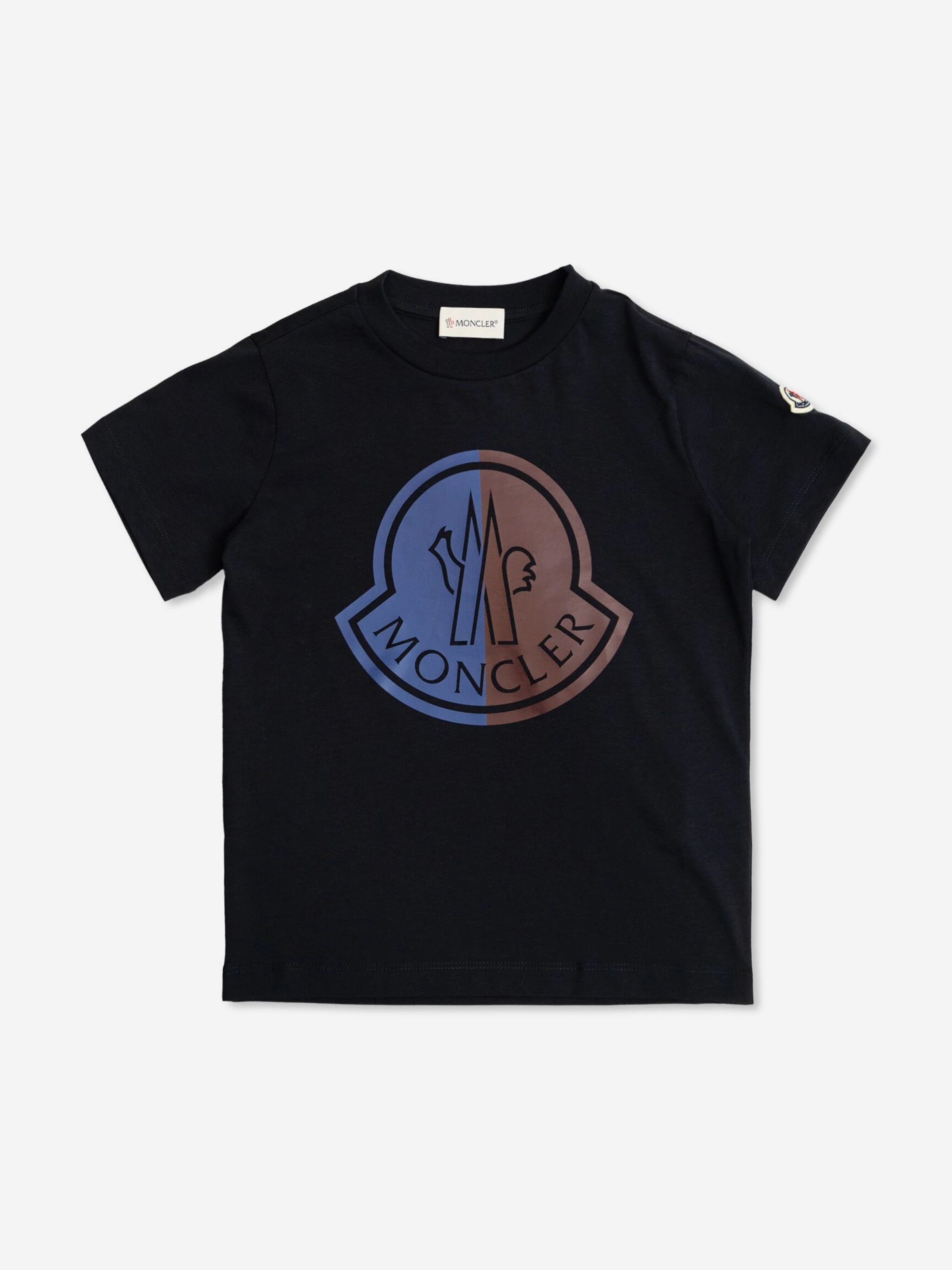 Moncler Enfant Boys Logo T-Shirt in Navy Best Wholesale