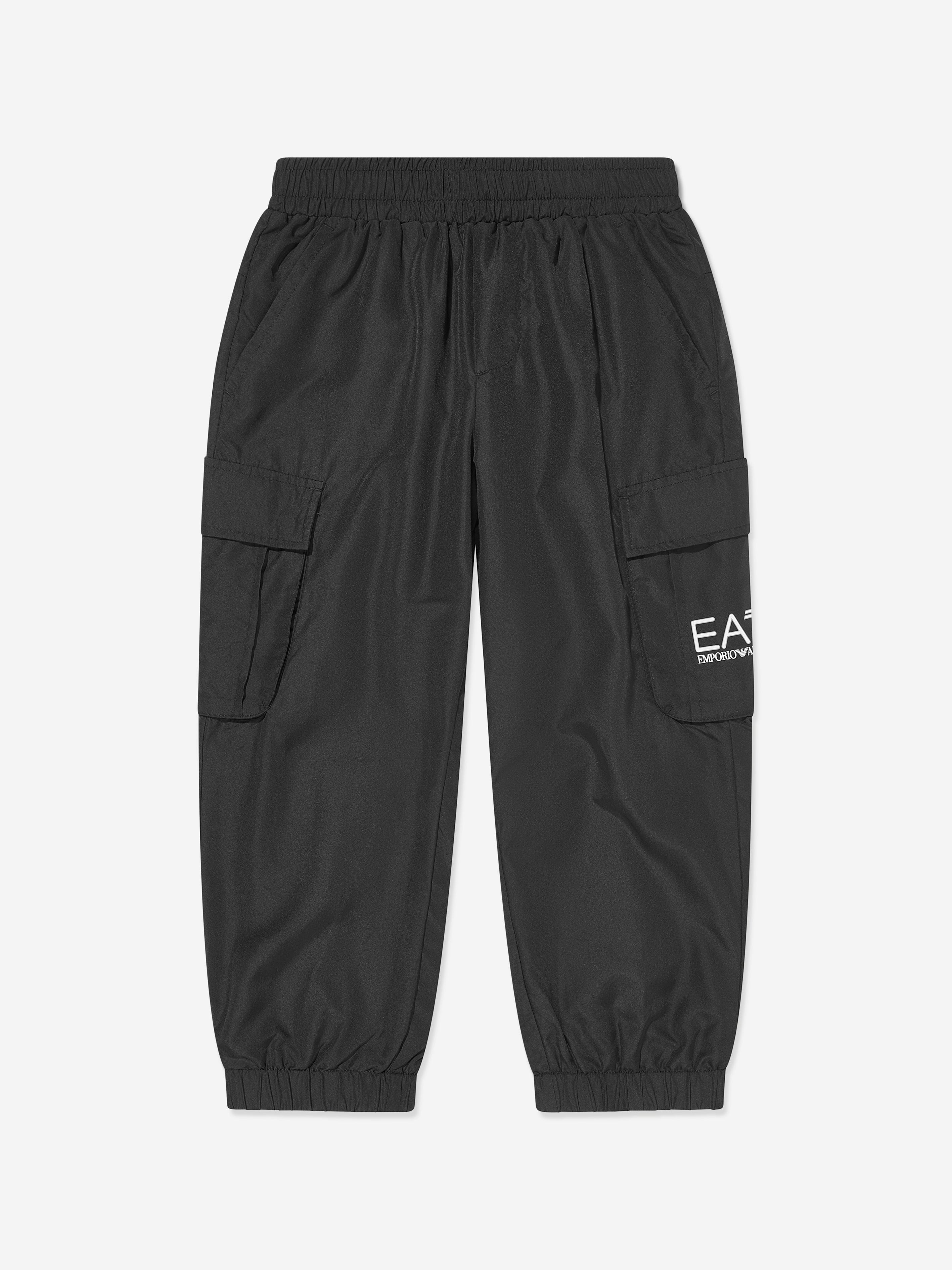 EA7 Emporio Armani Boys Cargo Trousers in Black Cheap Amazon
