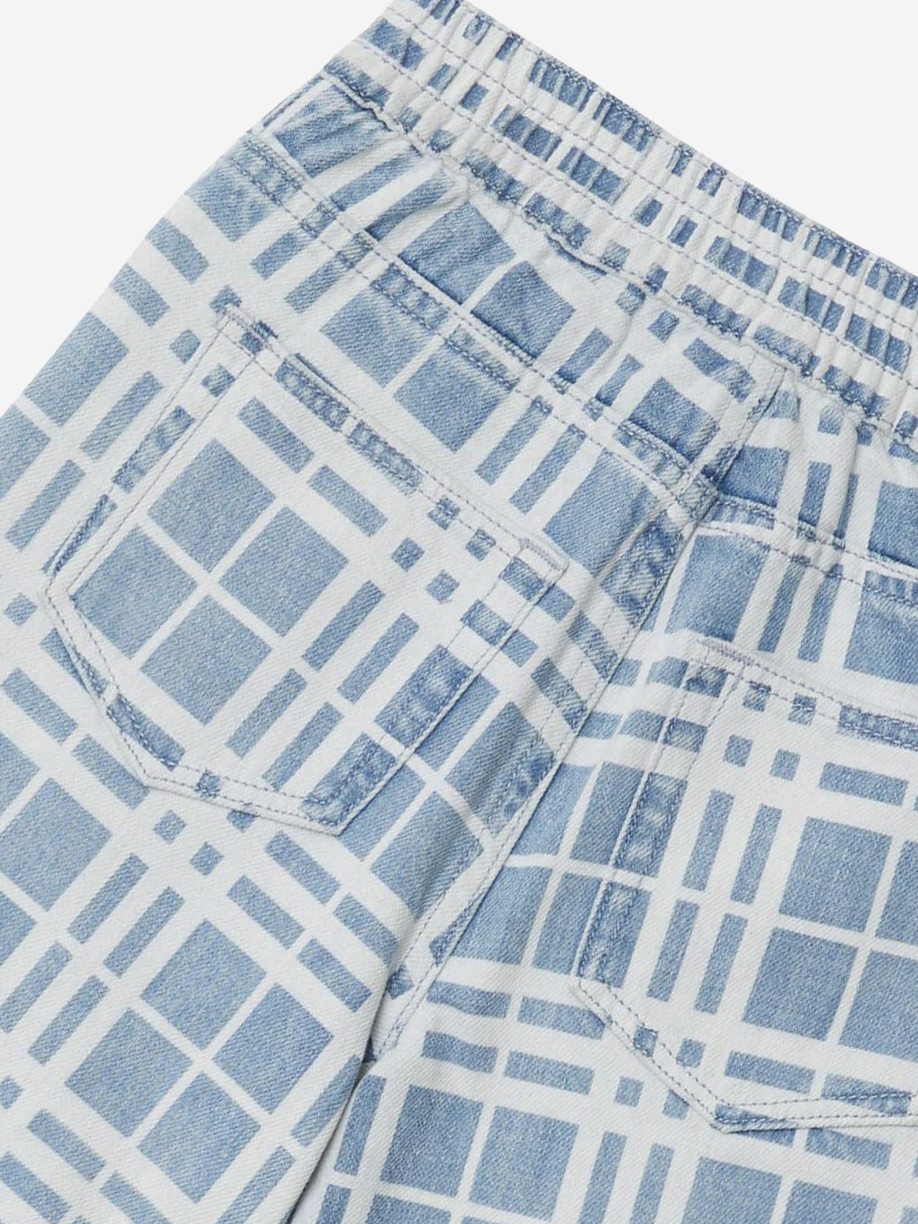 Burberry Boys Check Castel Shorts in Blue Cheap Pice For Sale