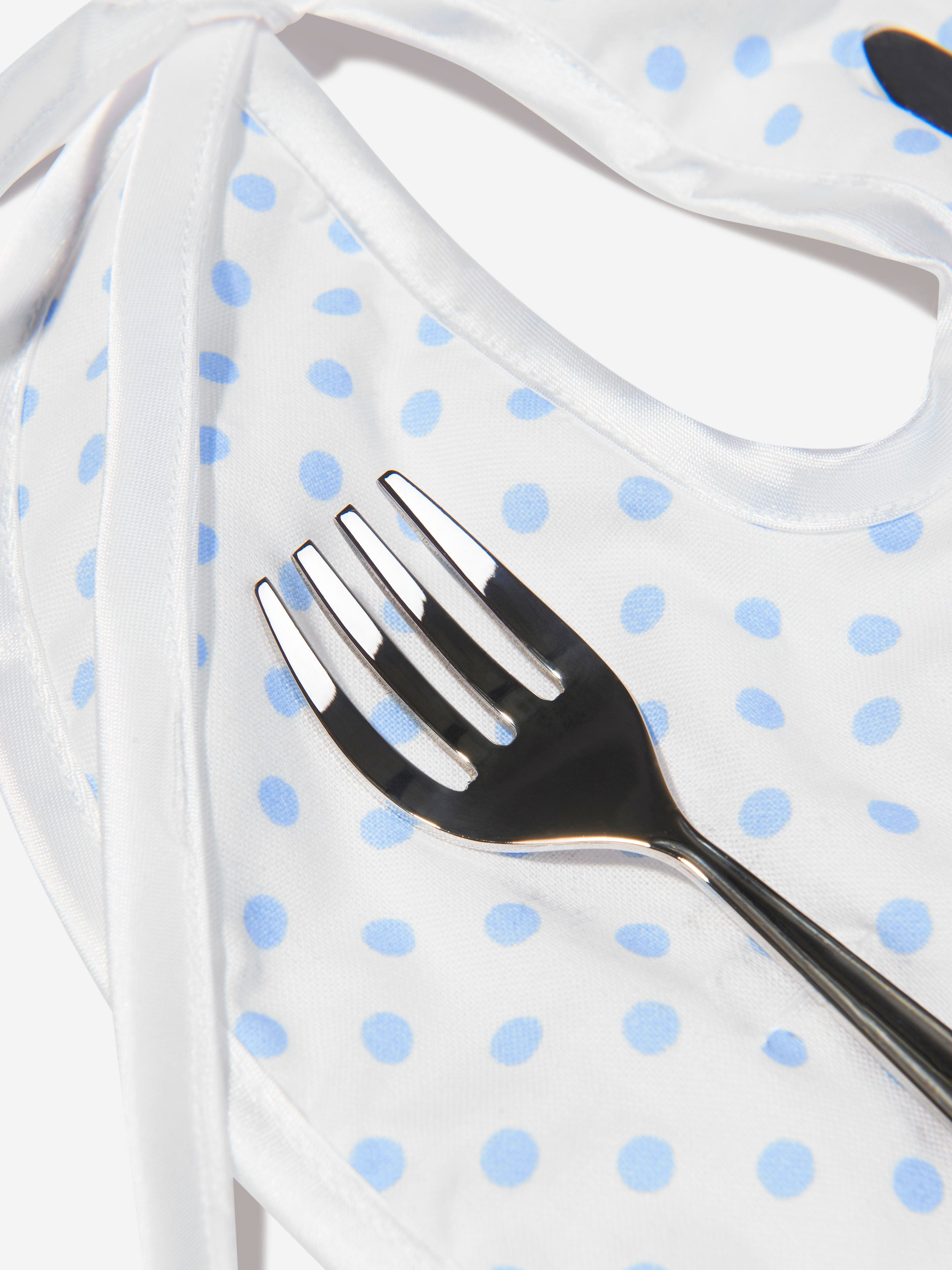English Trousseau Baby Boys Silver Plated Cutlery Set With Bib Original Online