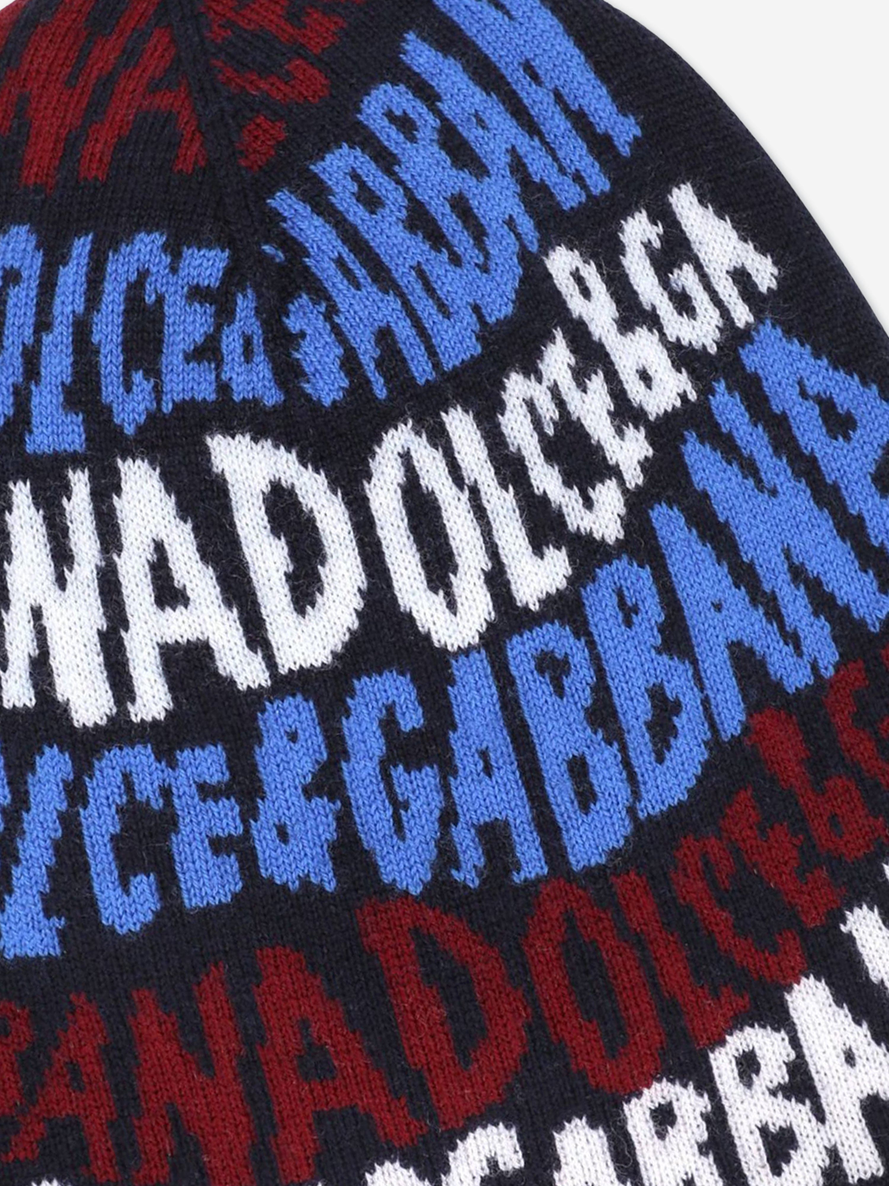 Dolce & Gabbana Boys Wool Knitted Beanie Hat in Multiclour Free Shipping 100% Guaranteed