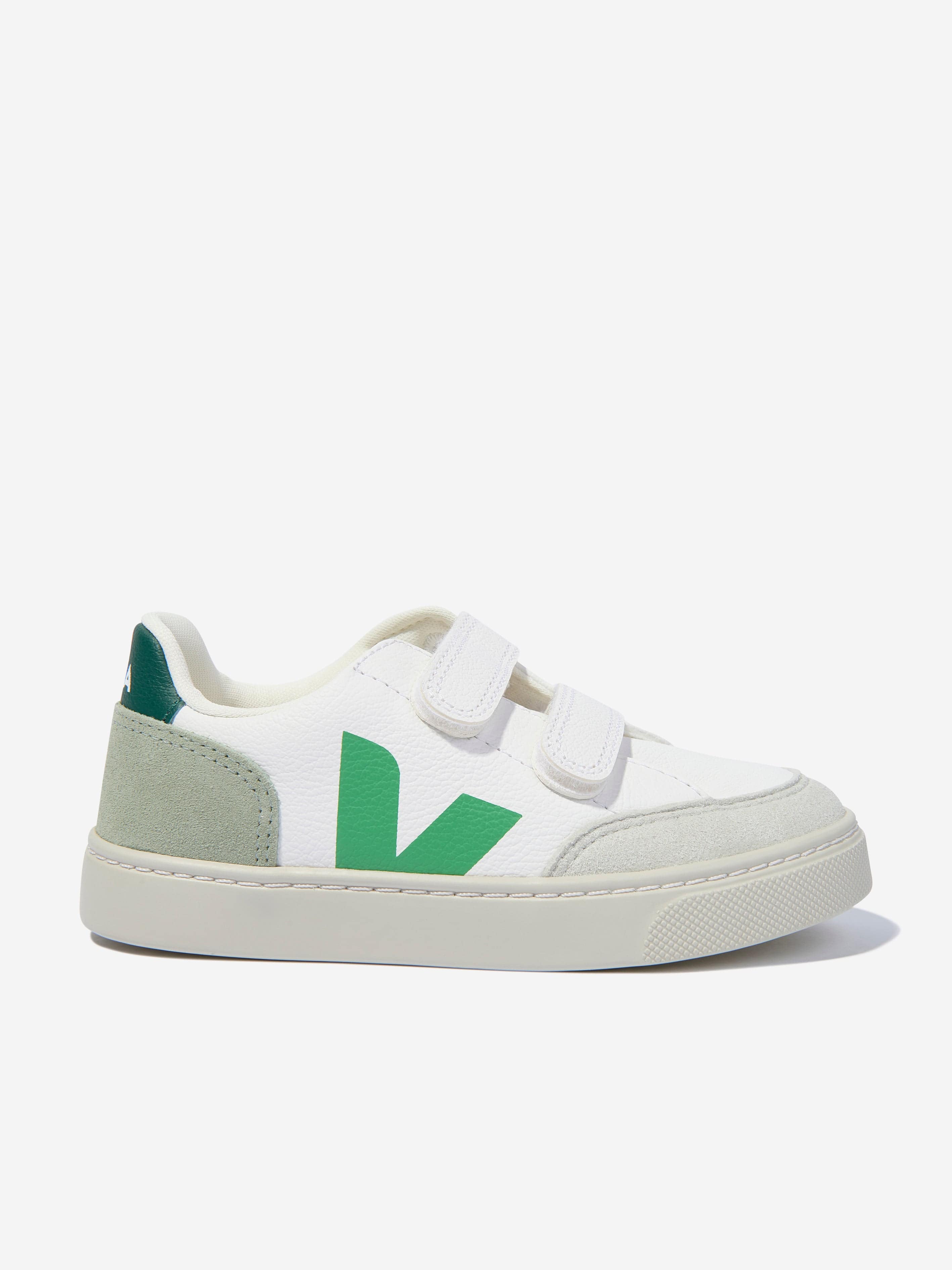 Veja Boys ChromeFree Leather V-12 Trainers in White Free Shipping Clearance