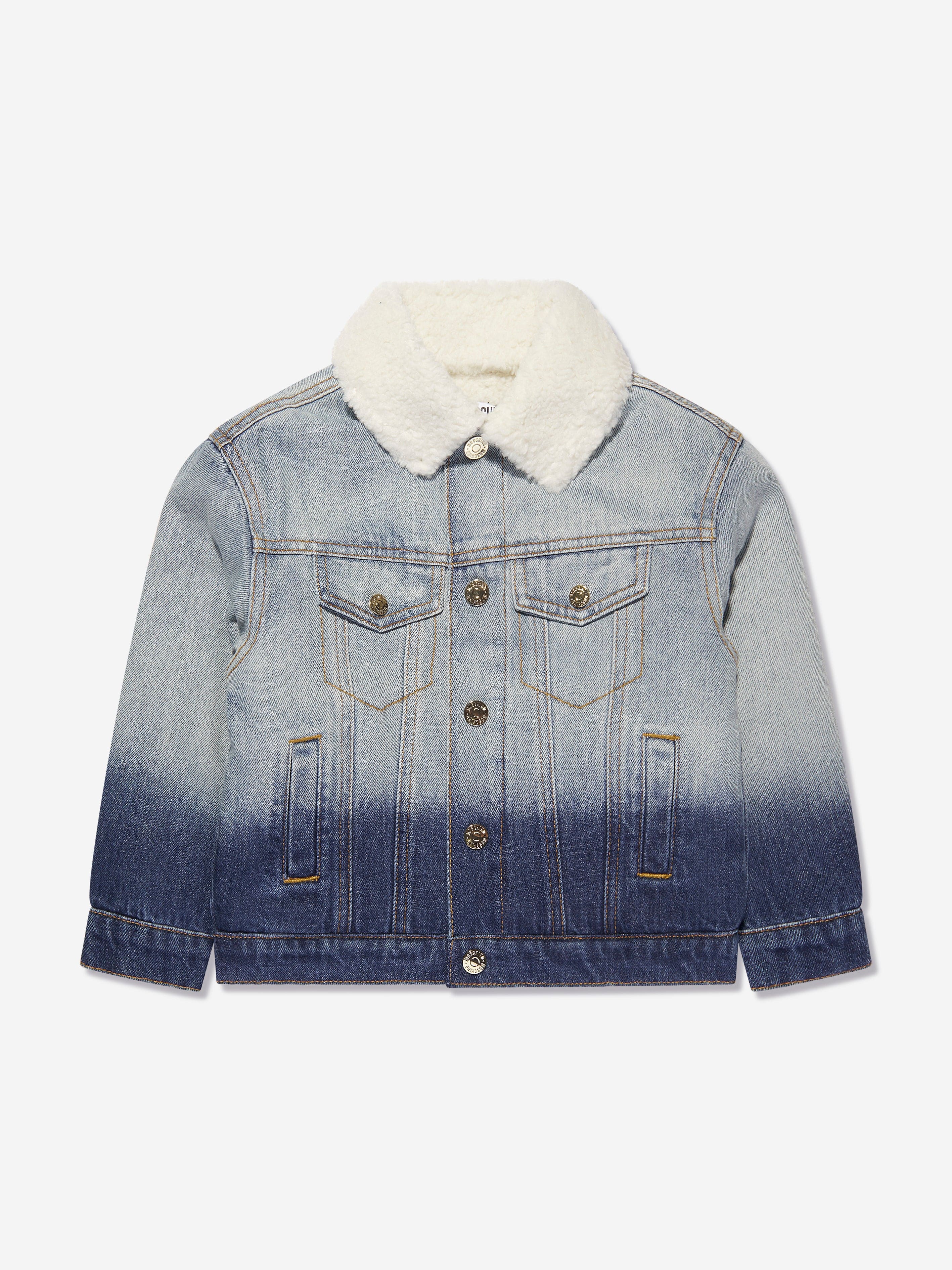 Moschino Kids Logo Denim Jacket in Blue Reliable For Sale