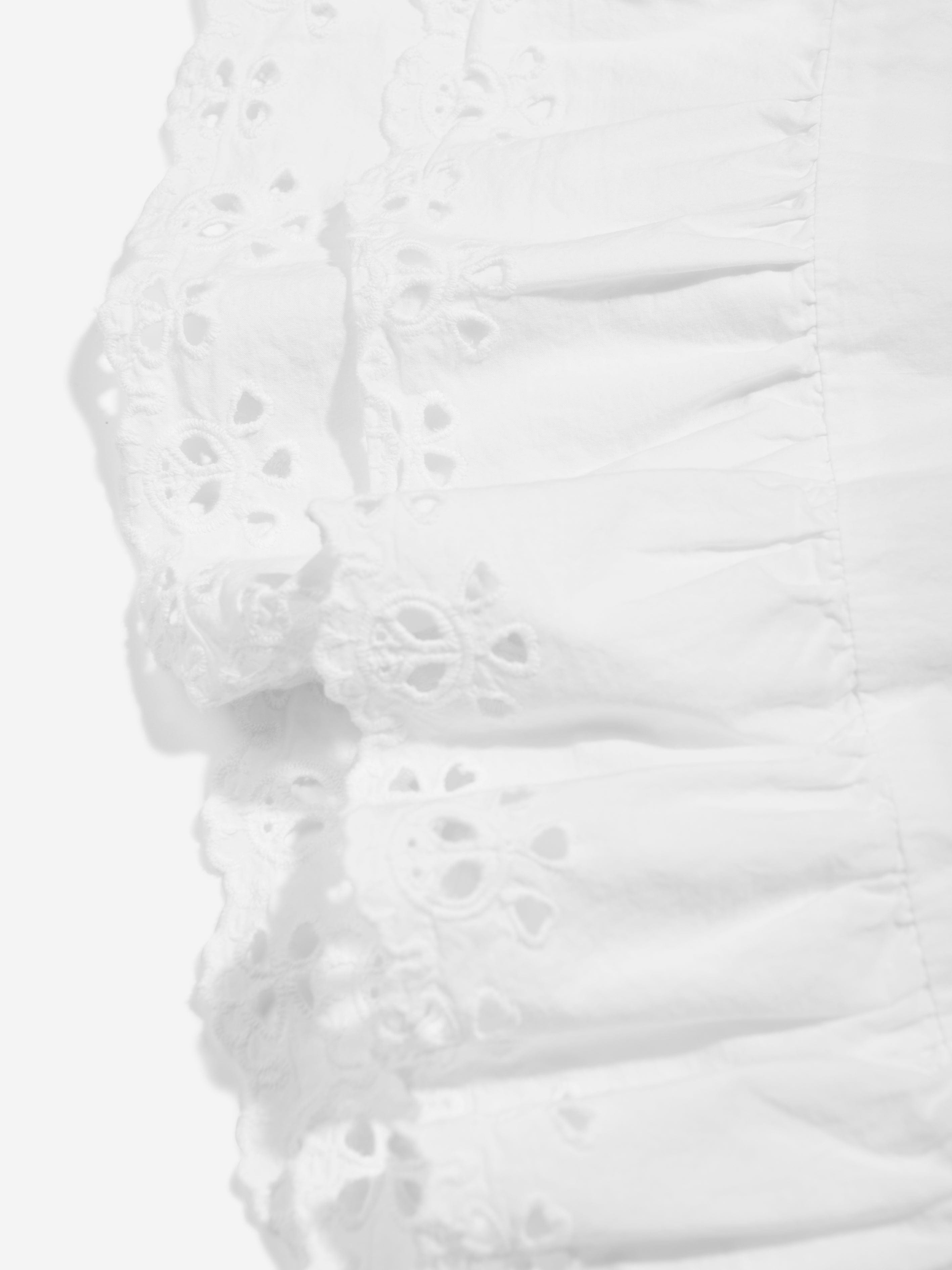 Molo Girls Frill Shoulder Pinafore Dress in White Outlet Footlocker Finishline