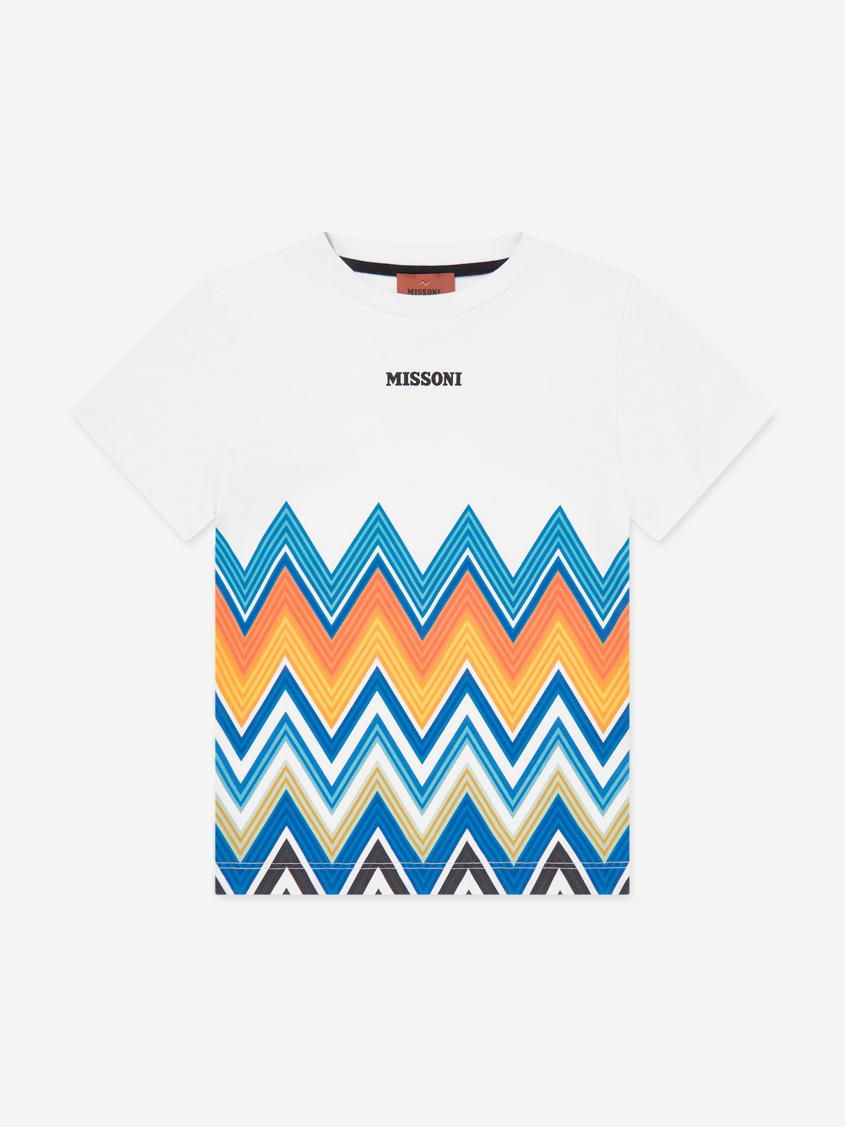Boys Zigzag Print T-Shirt in White Clearance Websites