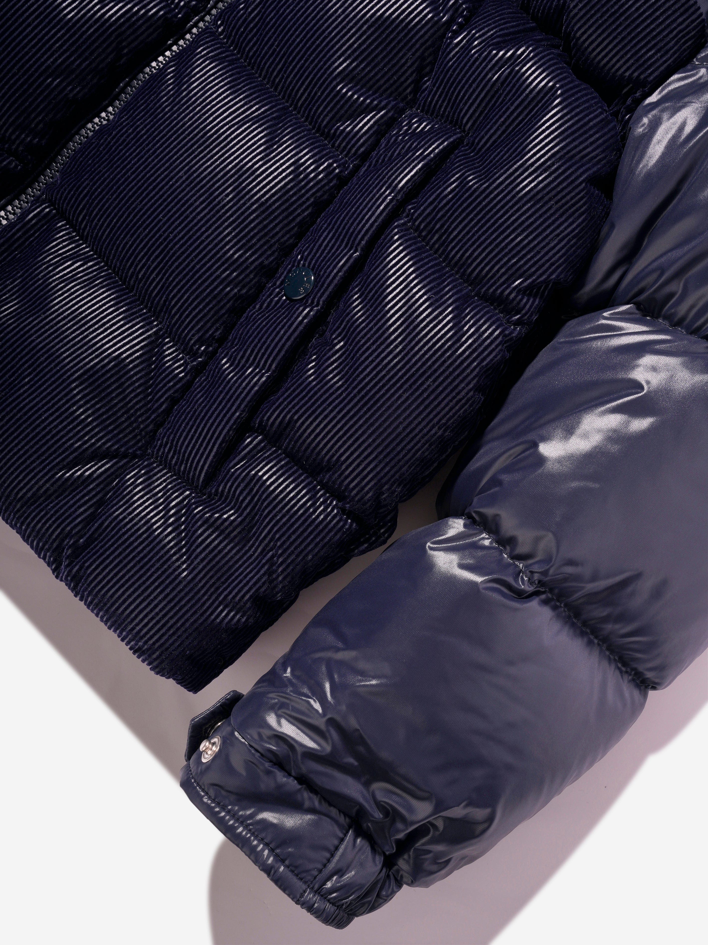 Moncler Enfant Boys Down Padded Hornelen Jacket in Navy Cost Online