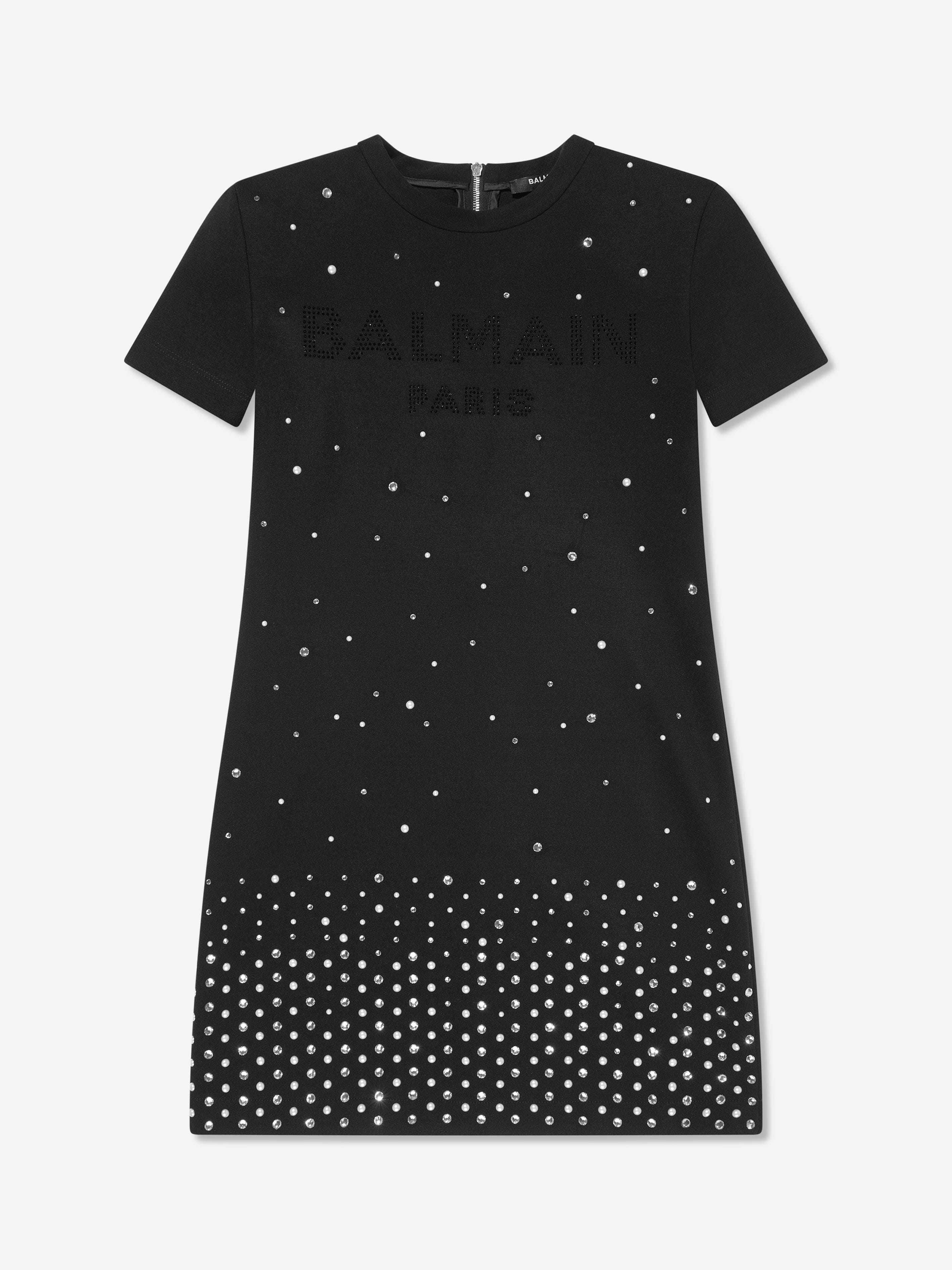 Balmain Girls Diamante Milano Dress in Black Eastbay Online