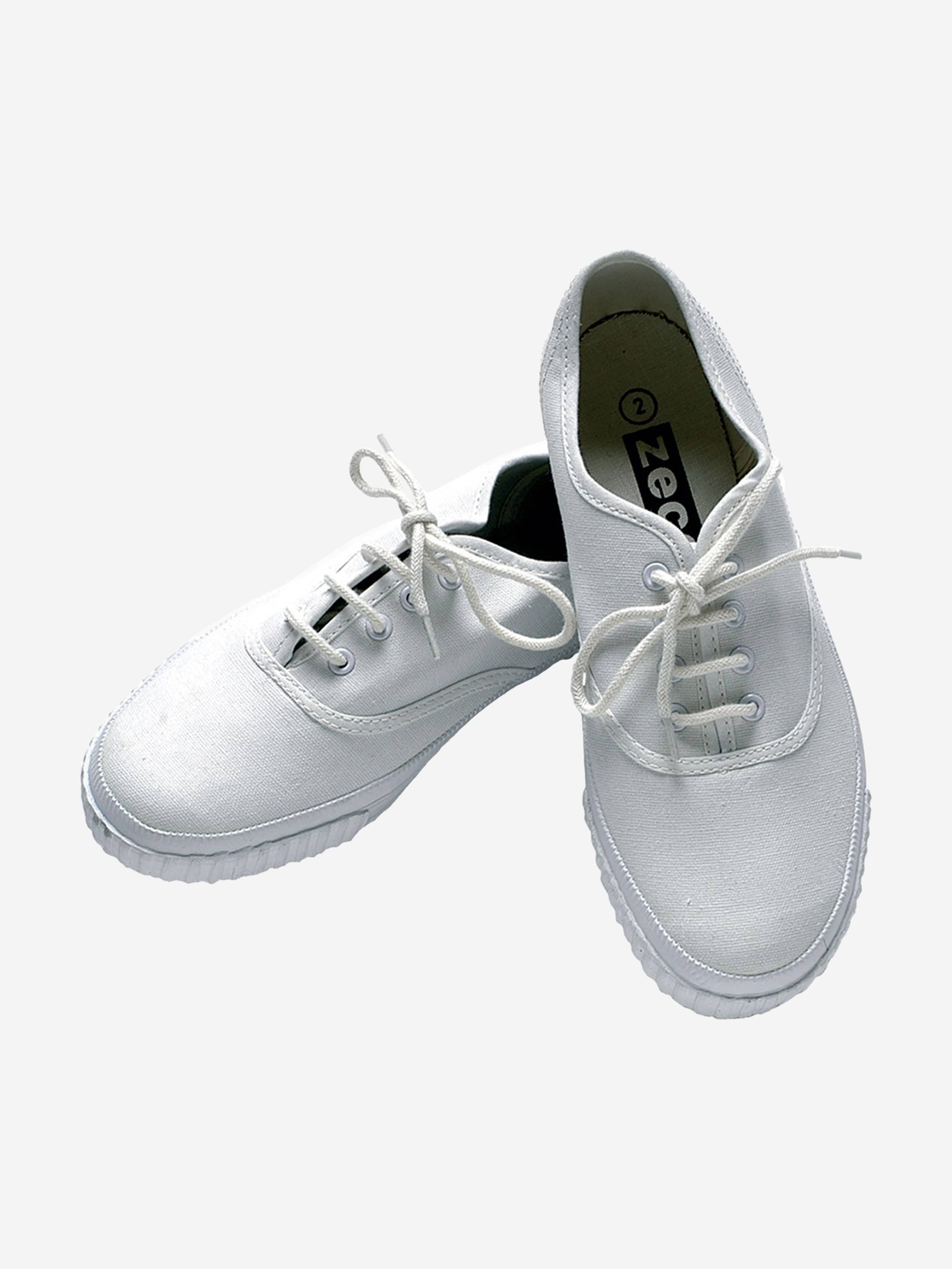 Zeco Kids School Lace Up Plimsolls in White Outlet Choice