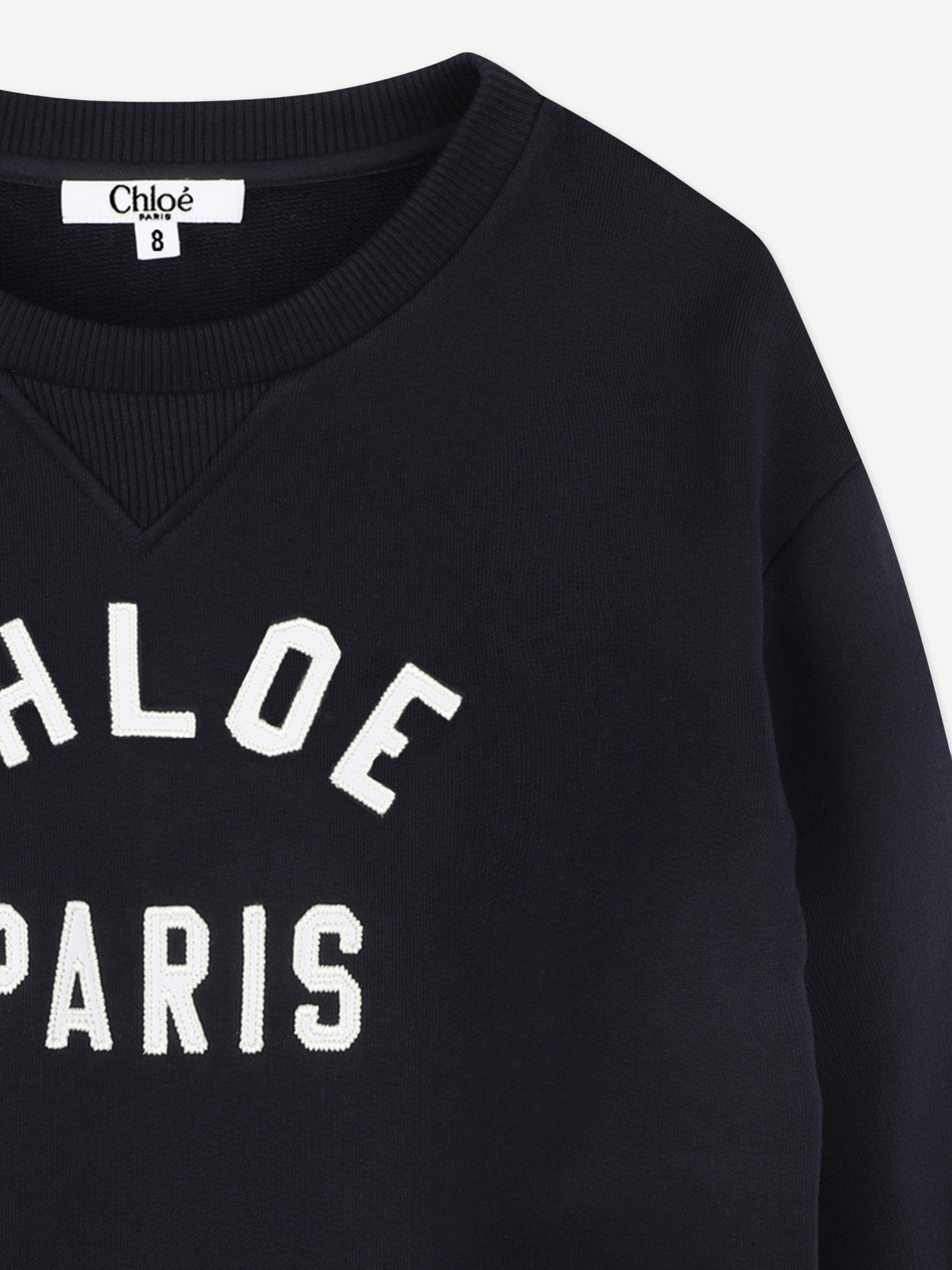 Chlo¨¦ Girls Paris Logo Sweatshirt in Navy Exclusive Online