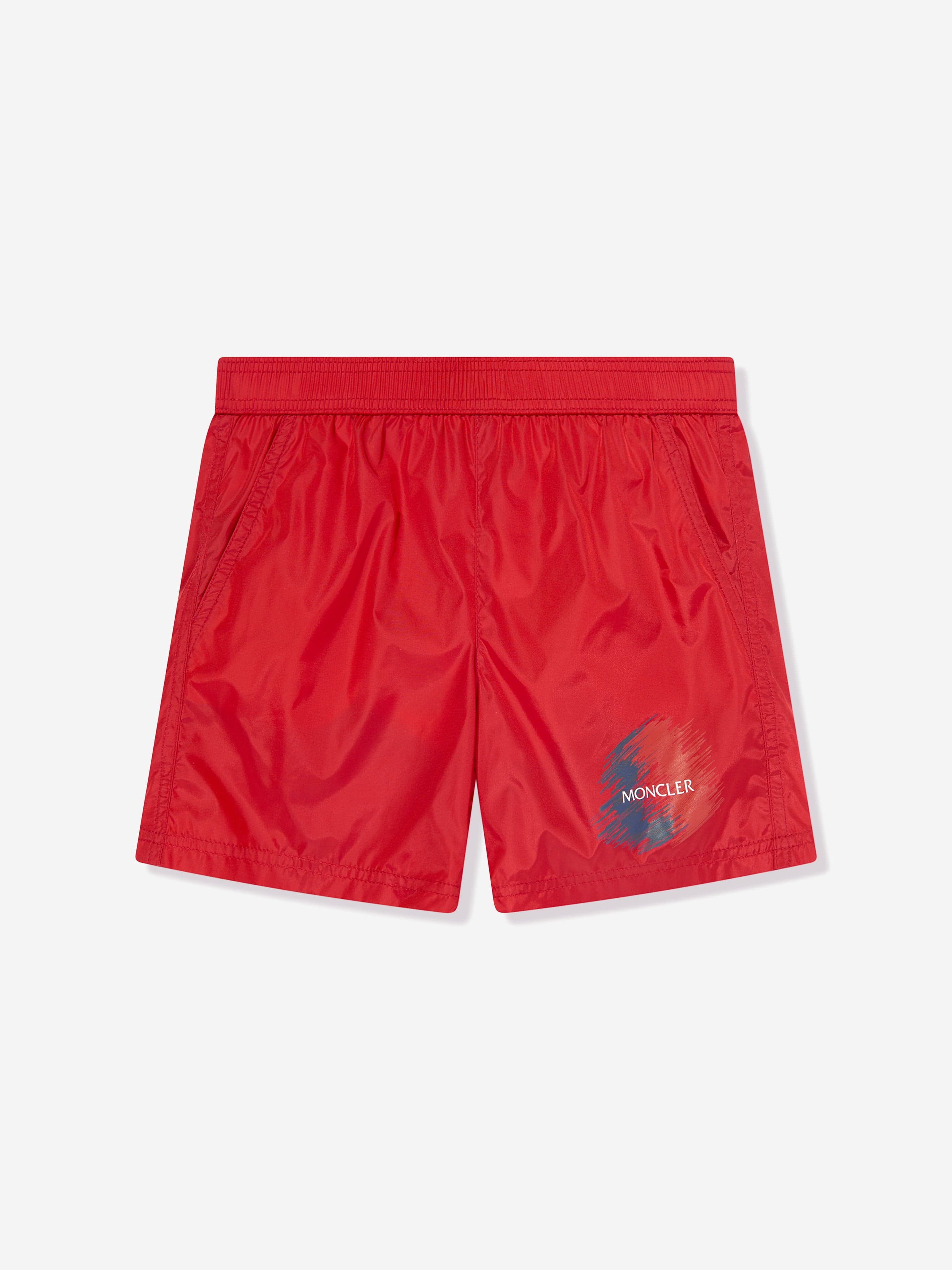 Moncler Enfant Boys Logo Swim Shorts in Red Discount Fashion Style
