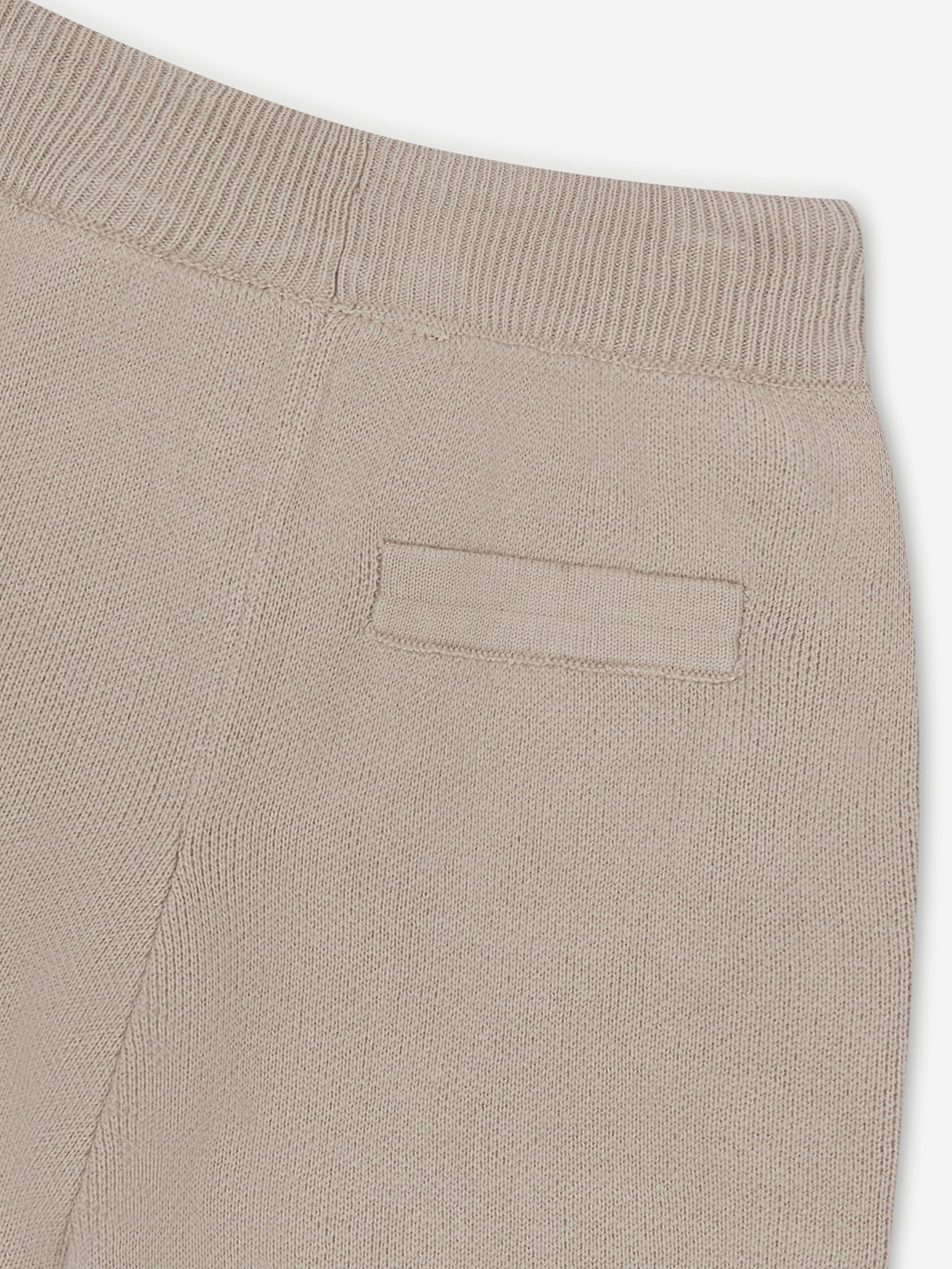 The Couture Club Kids Knitted Emblem Shorts in Beige Discount Official Site