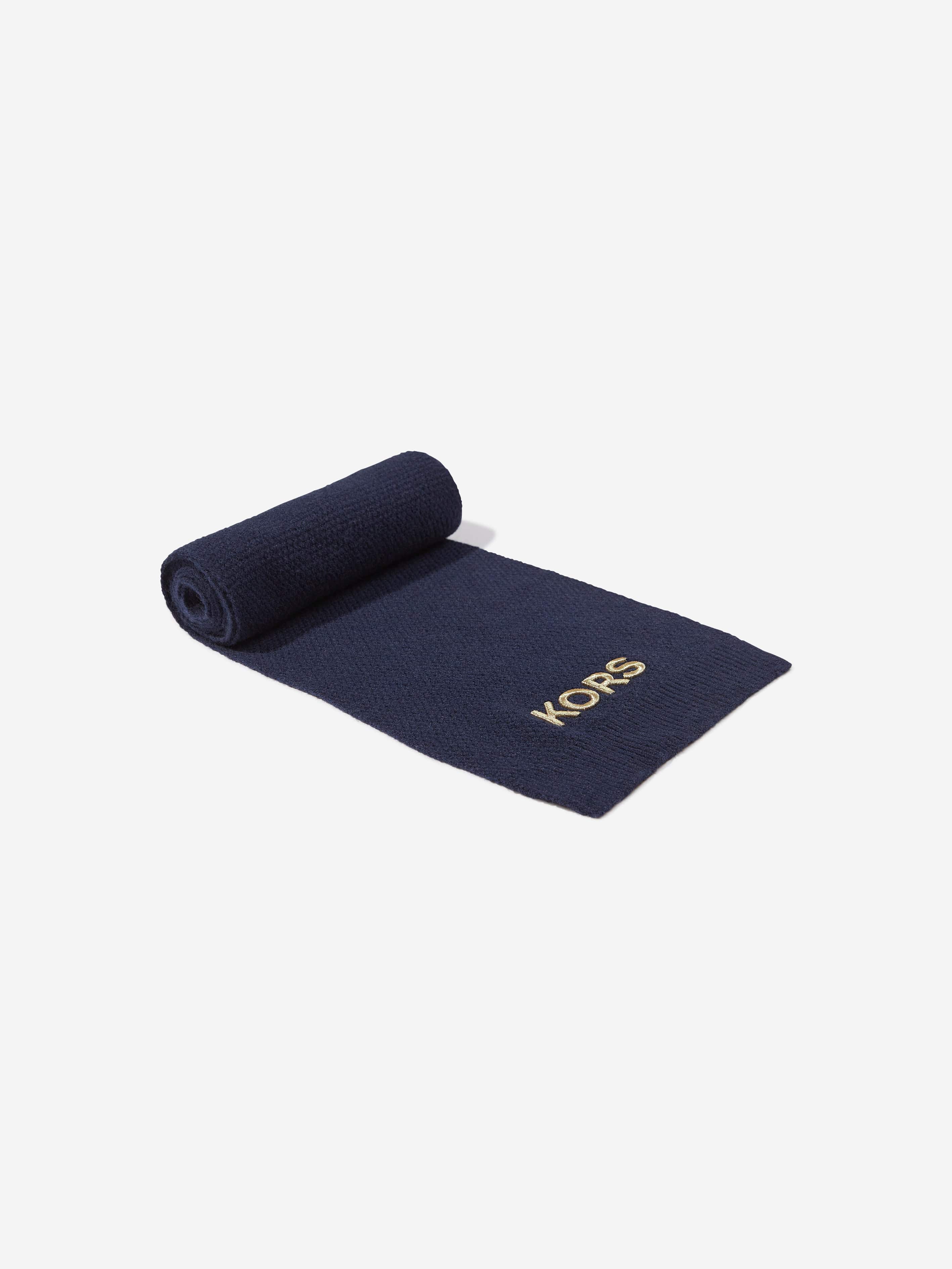 Michael Kors Girls Embroidered Scarf in Navy Free Shipping Buy