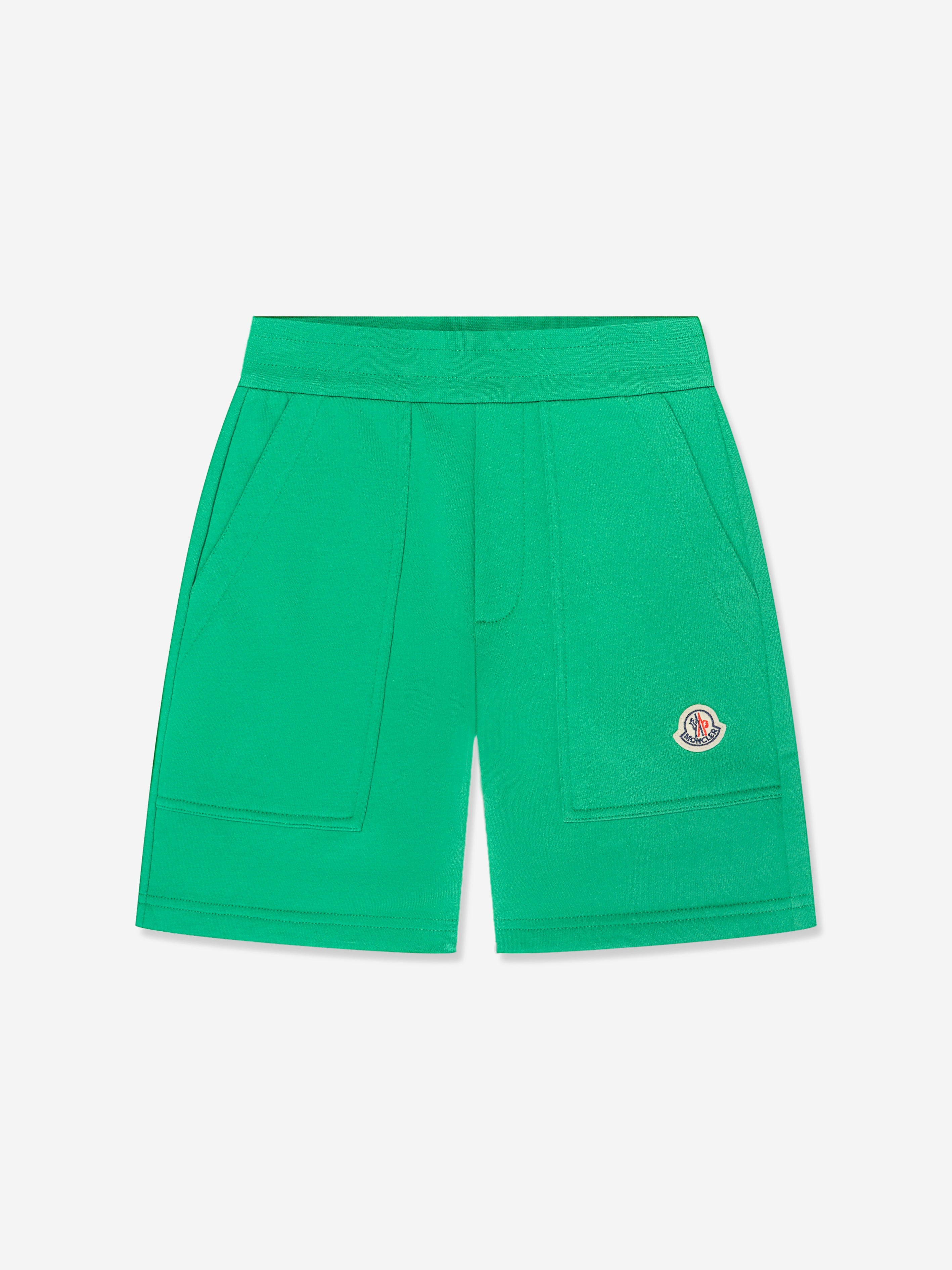 Moncler Enfant Boys Logo Shorts in Green Discount Tumblr