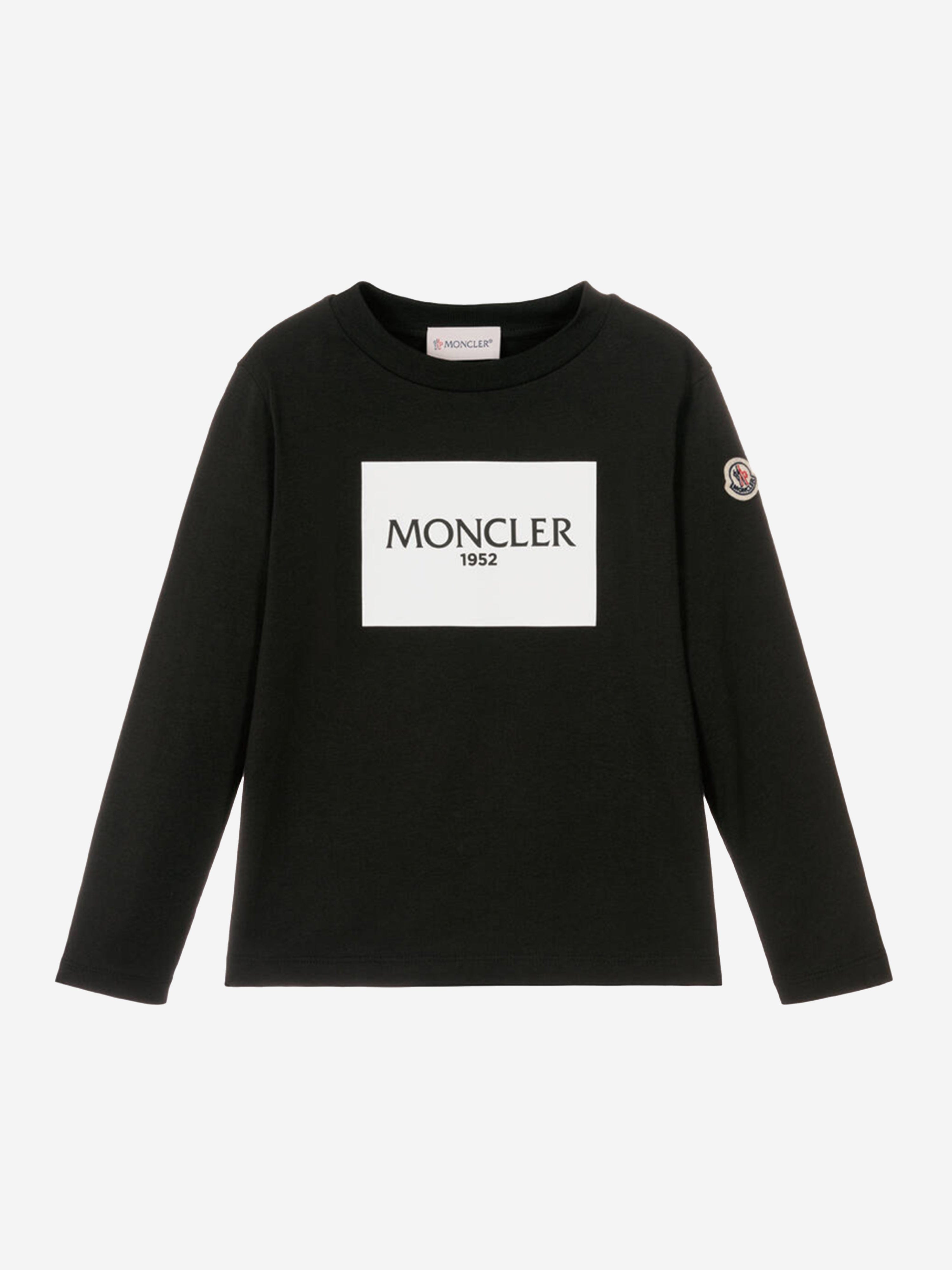 Moncler Enfant Boys Long Sleeve T-Shirt in Black Get To Buy Sale Online