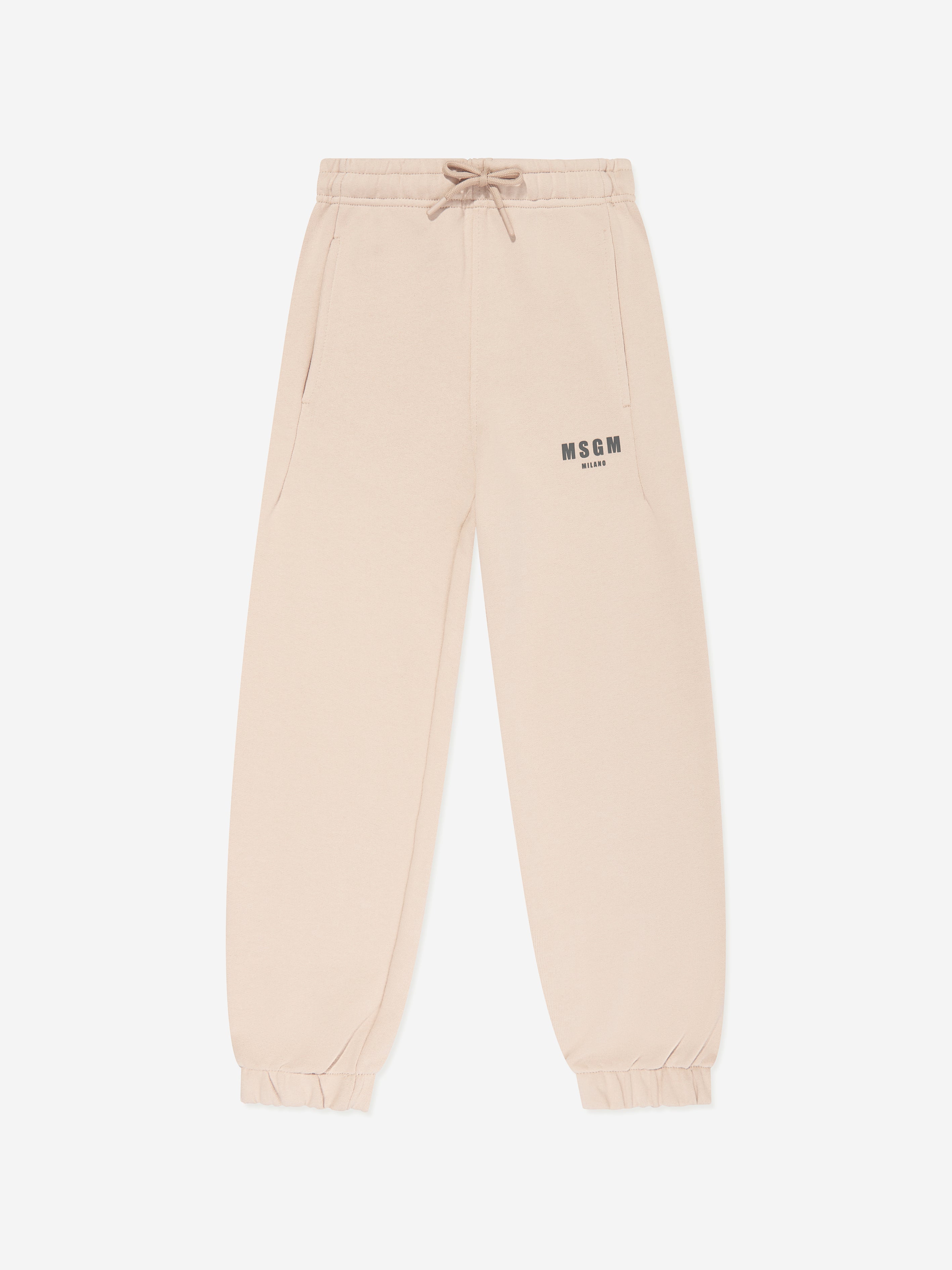 MSGM Boys Fleece Joggers in Beige Outlet Pay With Paypal
