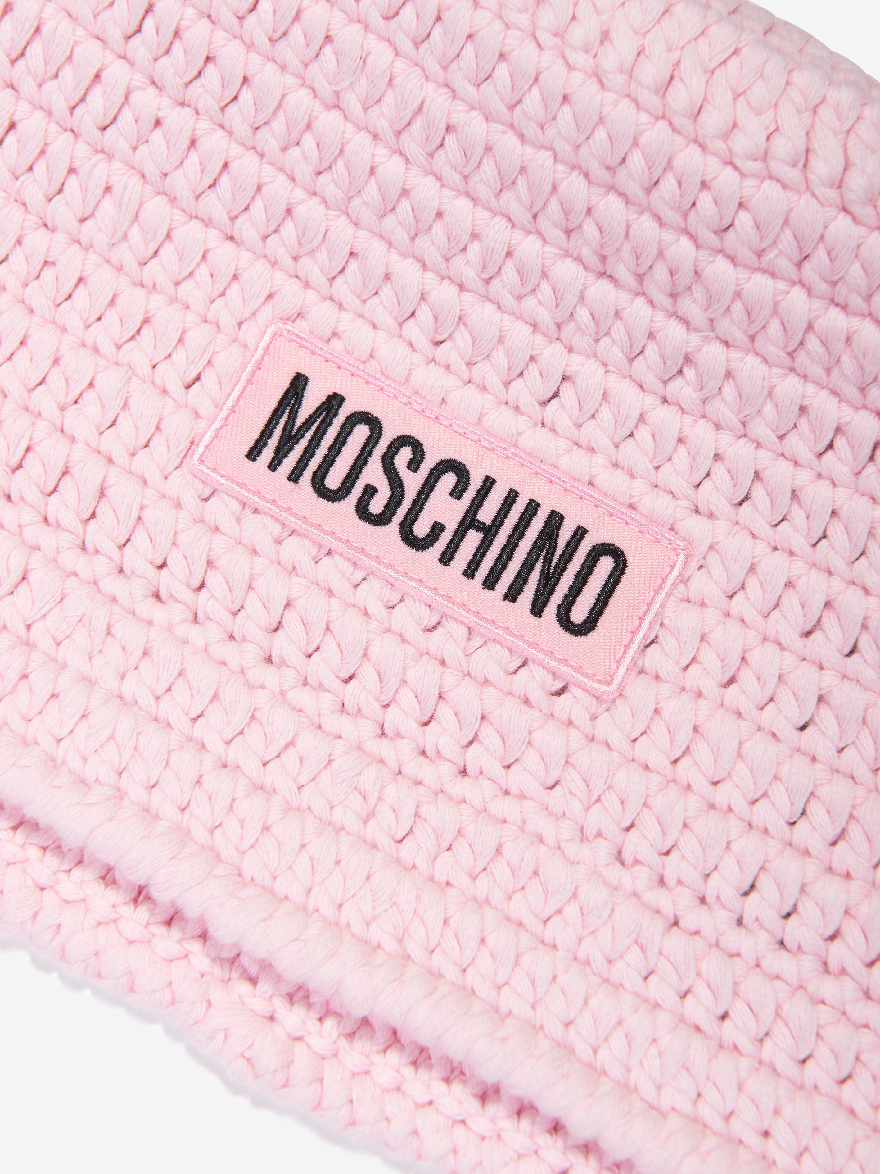 Moschino Girls Logo Bucket Hat in Pink Fashion Style Online