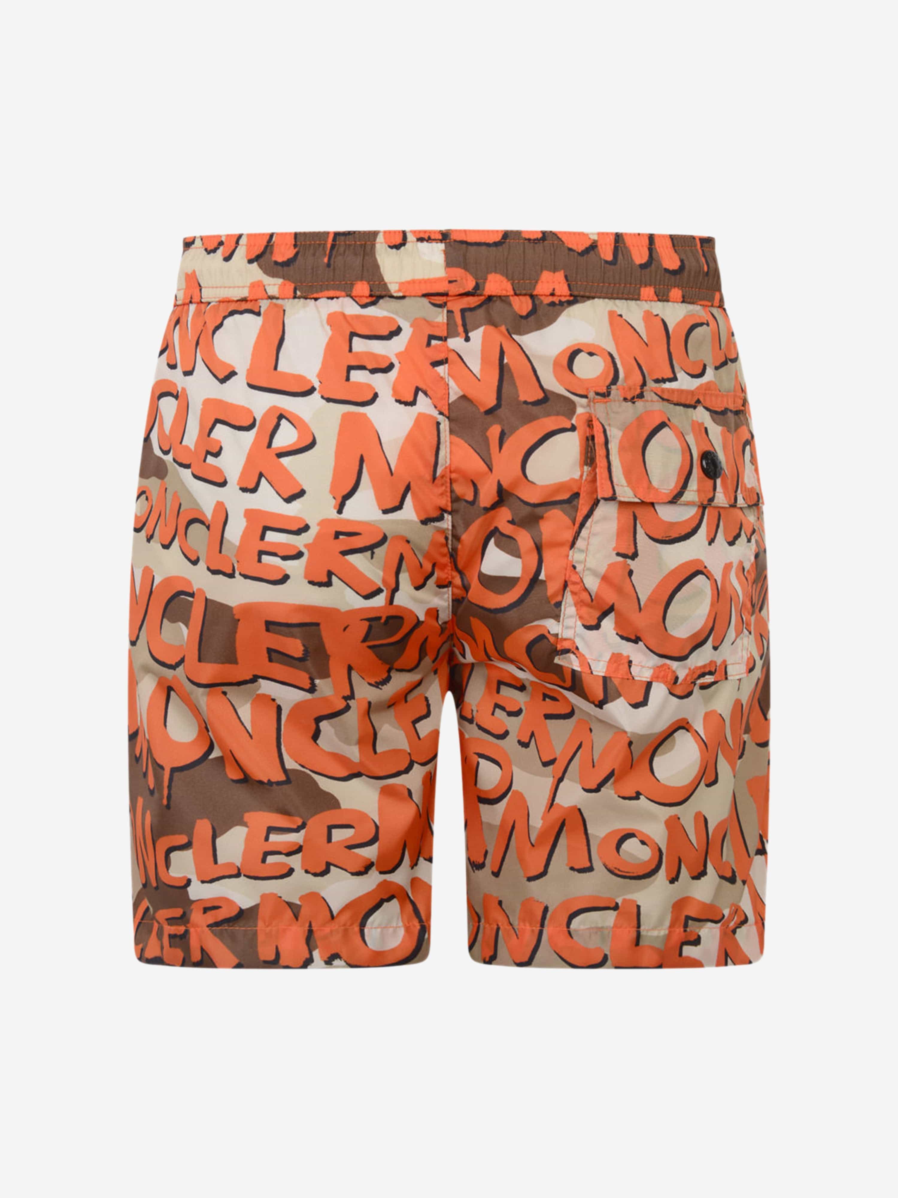 Moncler Enfant Boys Logo Print Swim Shorts Cheap Sale Footlocker Pictures