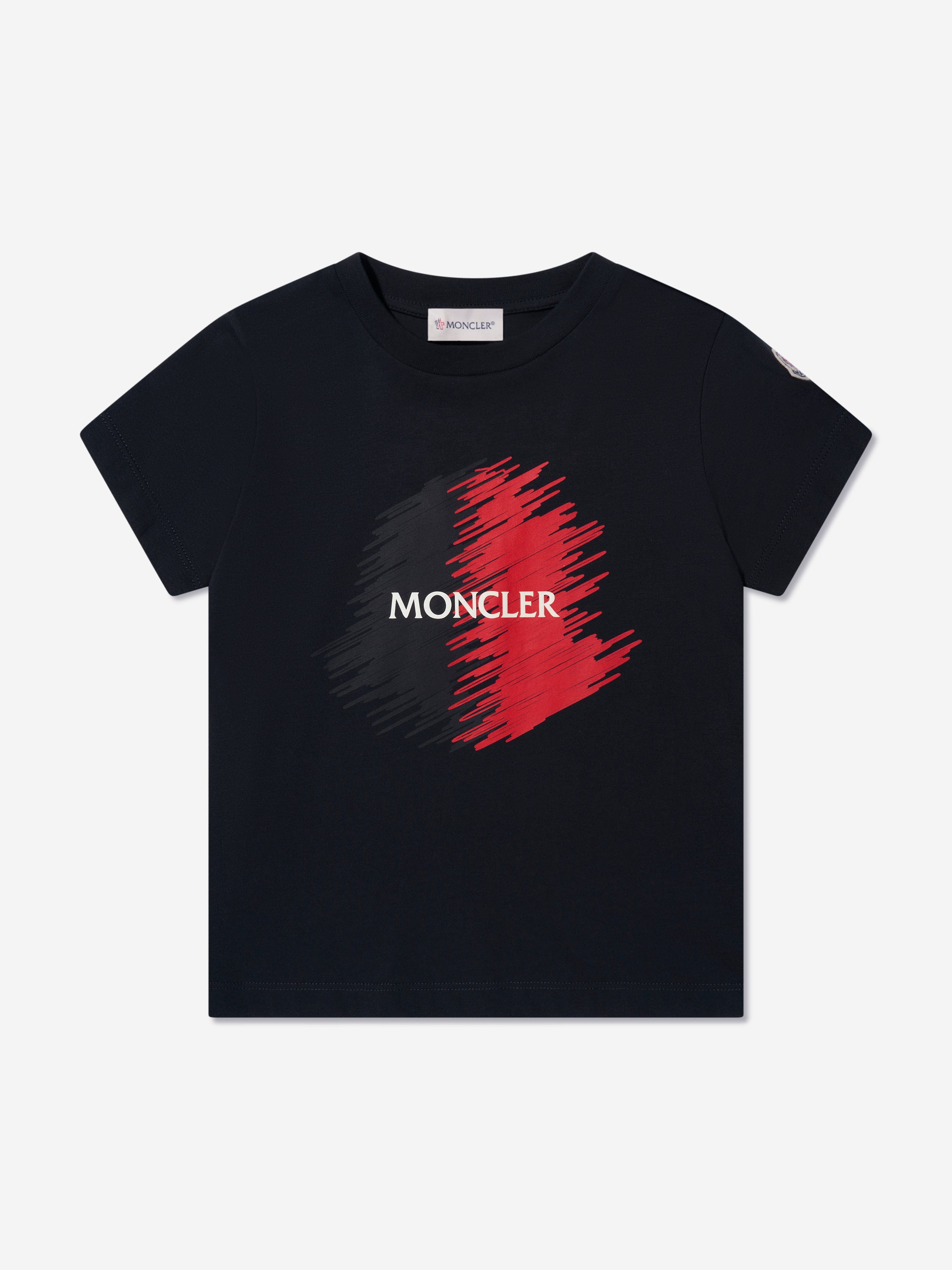 Moncler Enfant Boys Logo Print T-Shirt in Navy Buy Cheap Hot Sale
